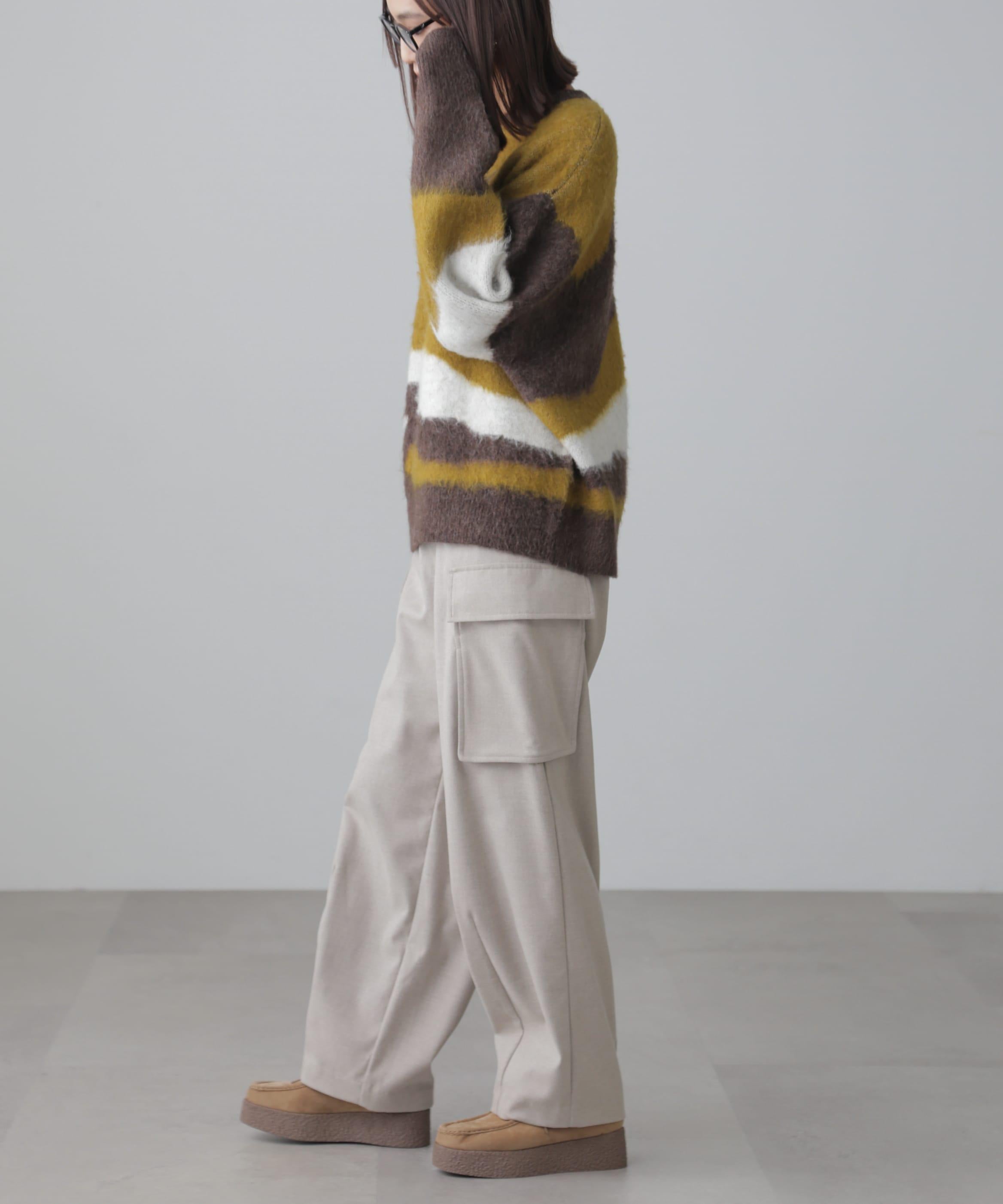 ウールライクカーゴワイドパンツ オフ