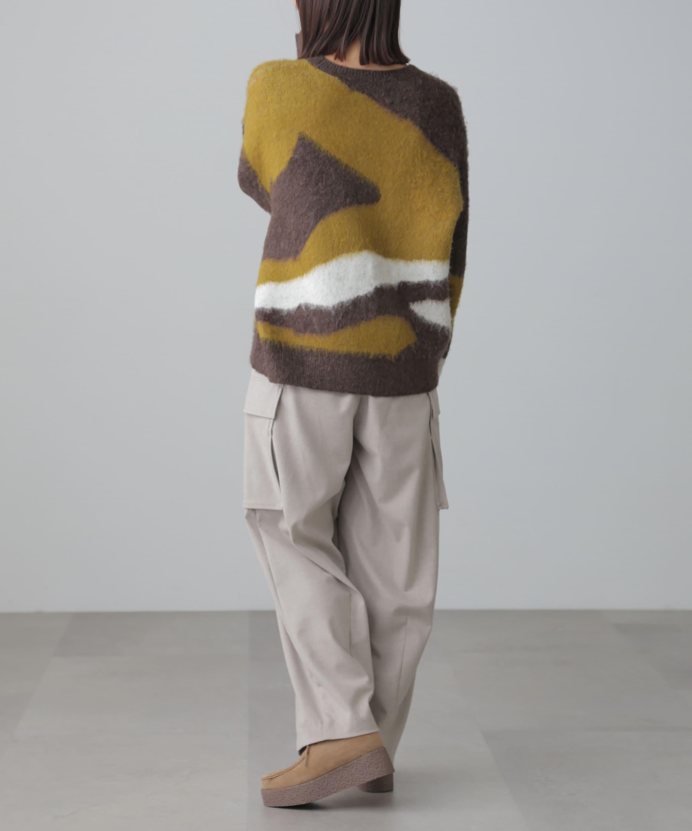 ウールライクカーゴワイドパンツ オフ