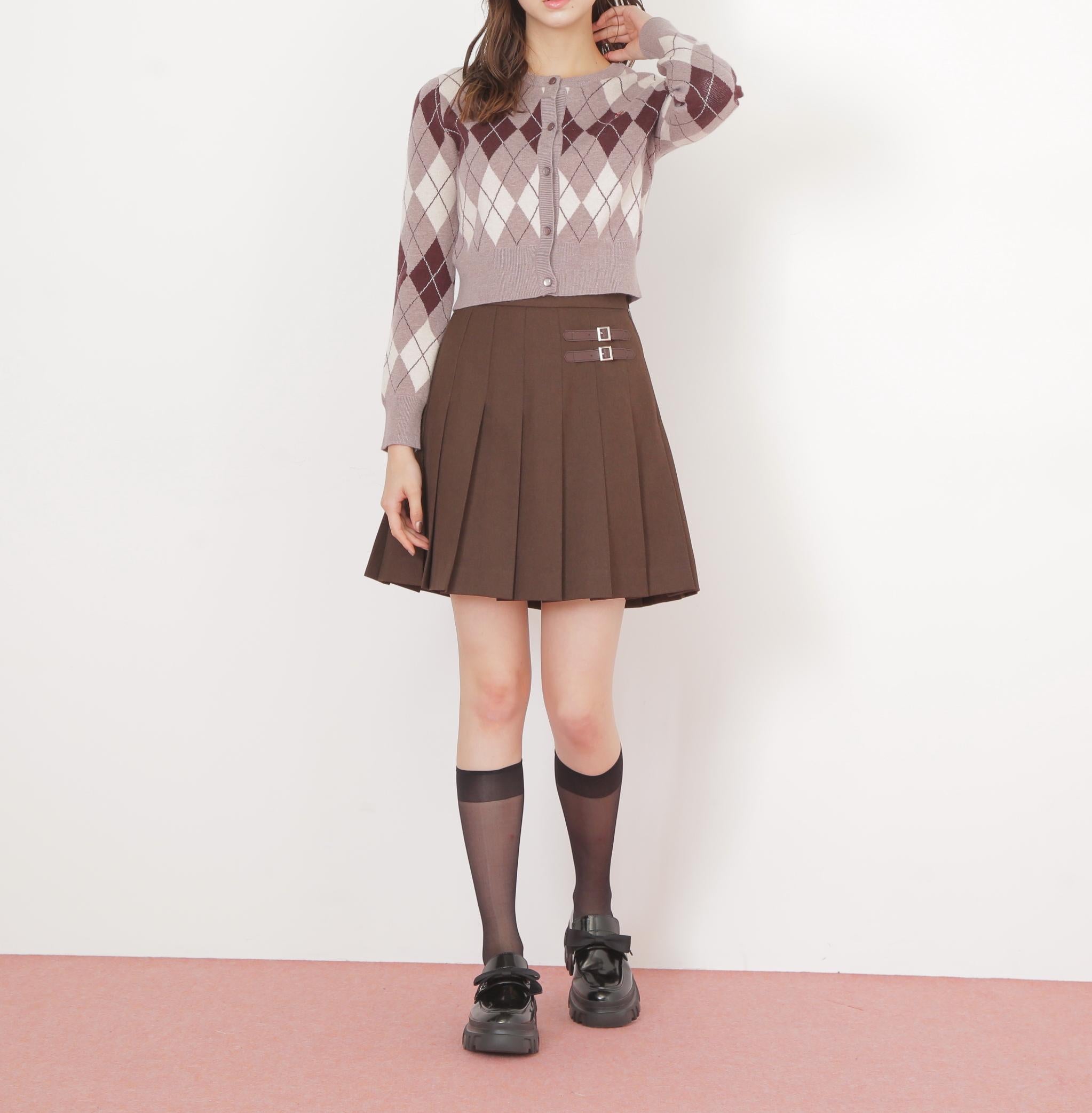 <BEARシリーズ>アーガイルカーディガン ブラウン