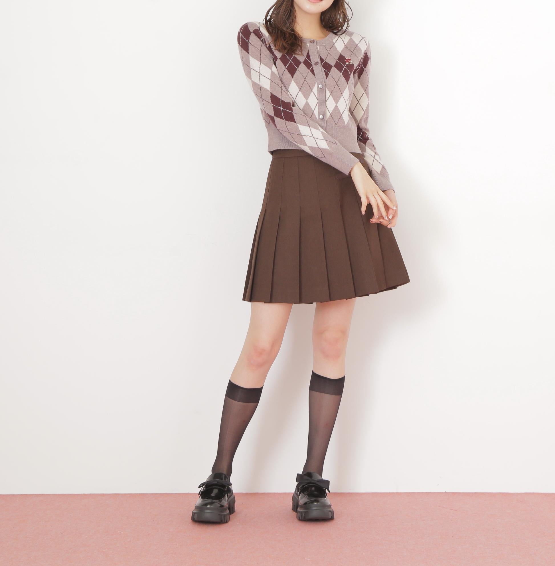 <BEARシリーズ>アーガイルカーディガン ブラウン