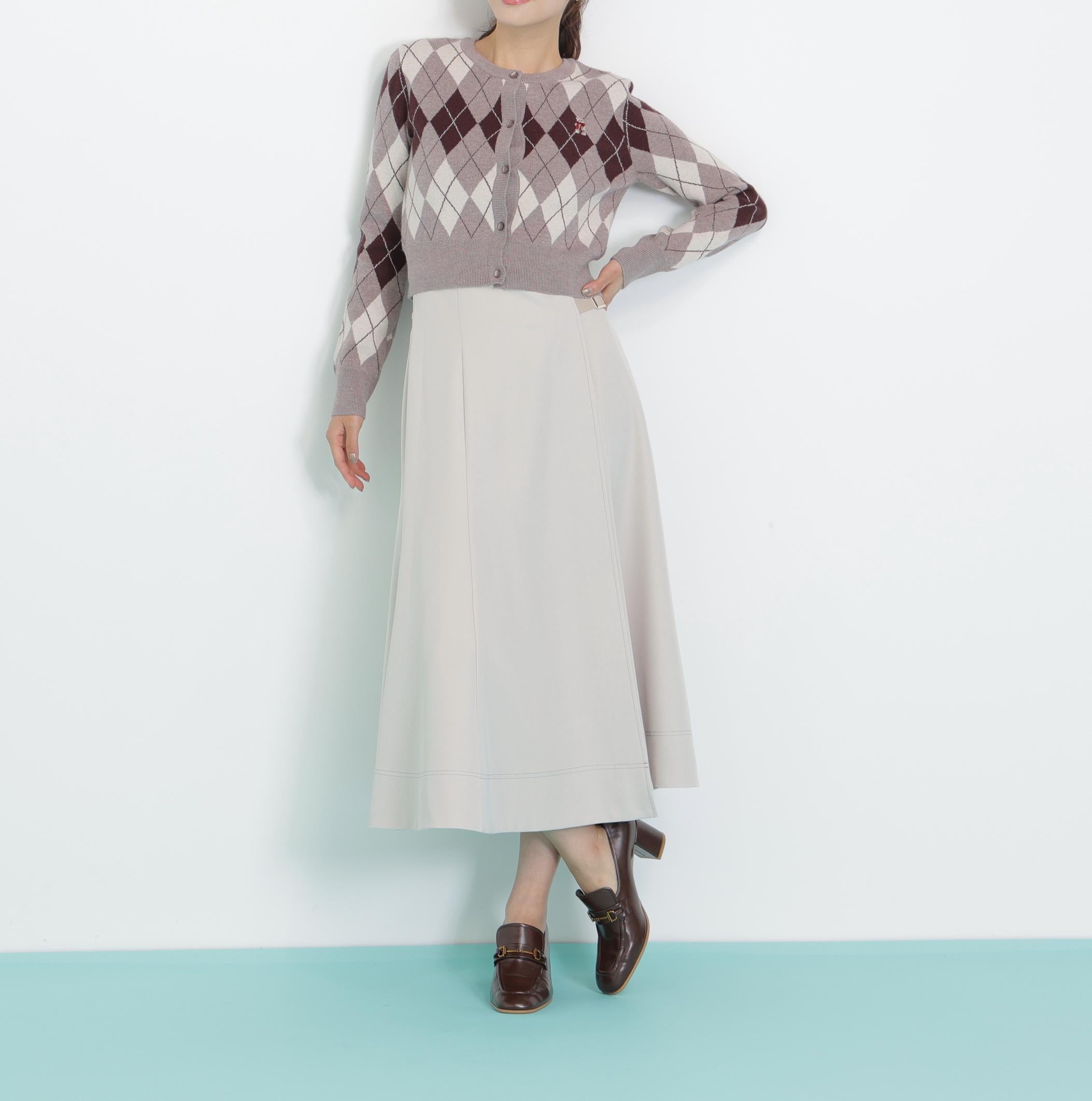 <BEARシリーズ>アーガイルカーディガン ブラウン