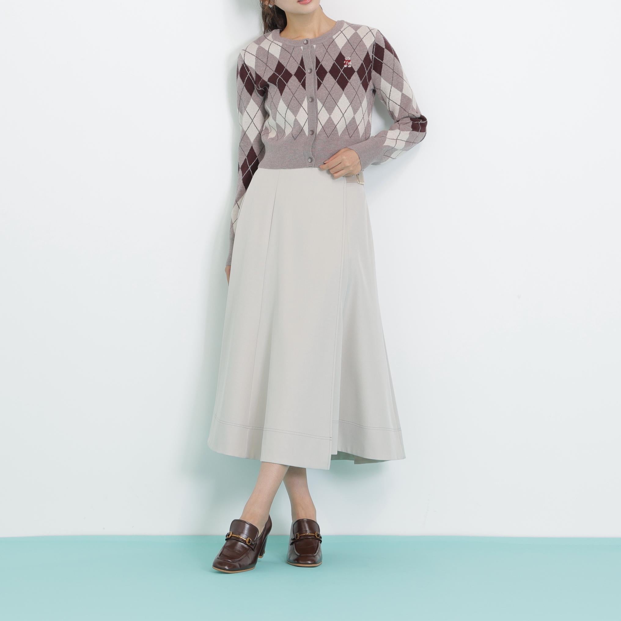 <BEARシリーズ>アーガイルカーディガン ブラウン