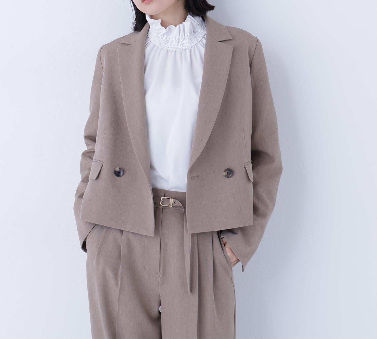 クラッシー SETUP ショート丈ジャケット モカ