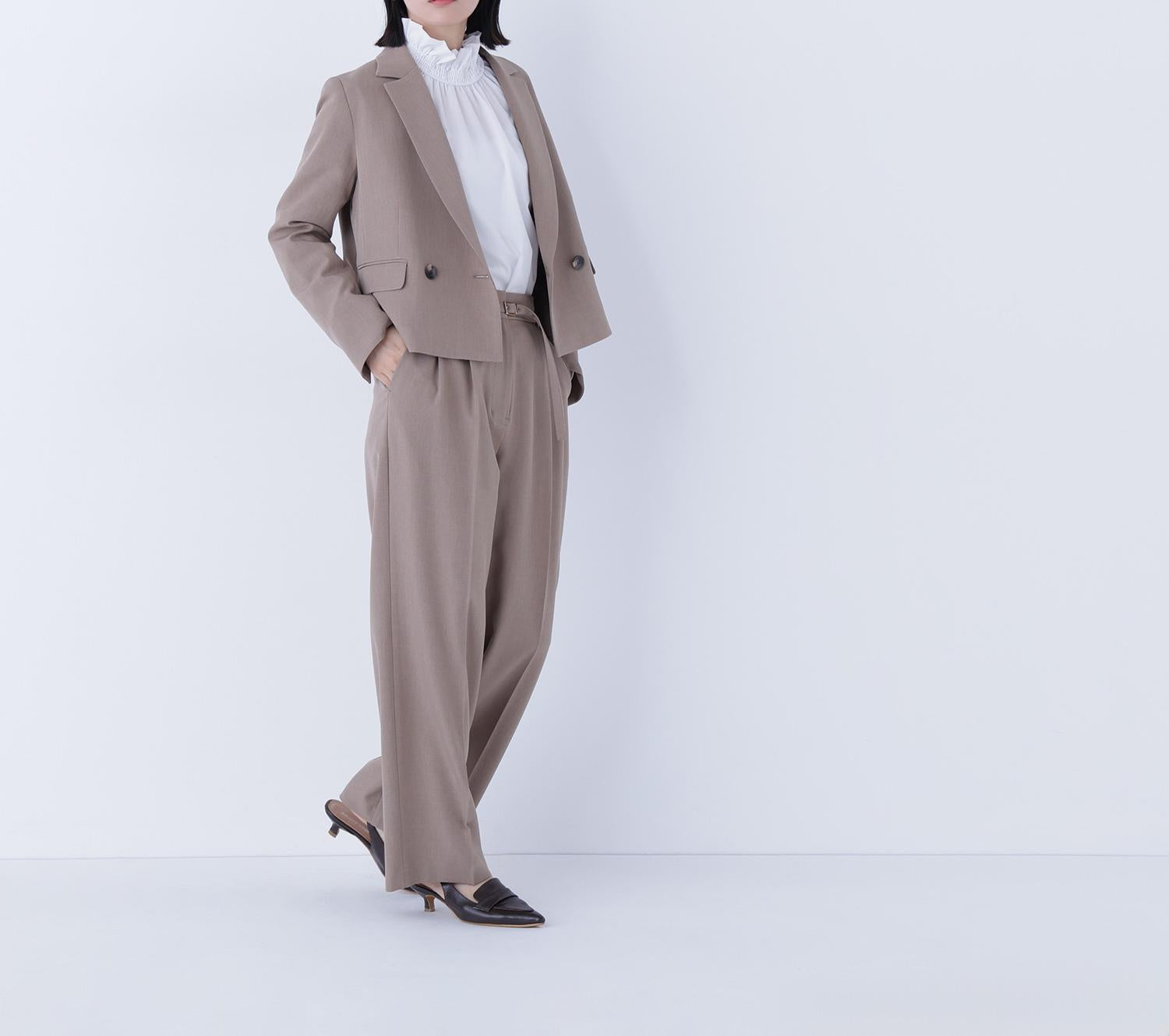 クラッシー SETUP ショート丈ジャケット モカ