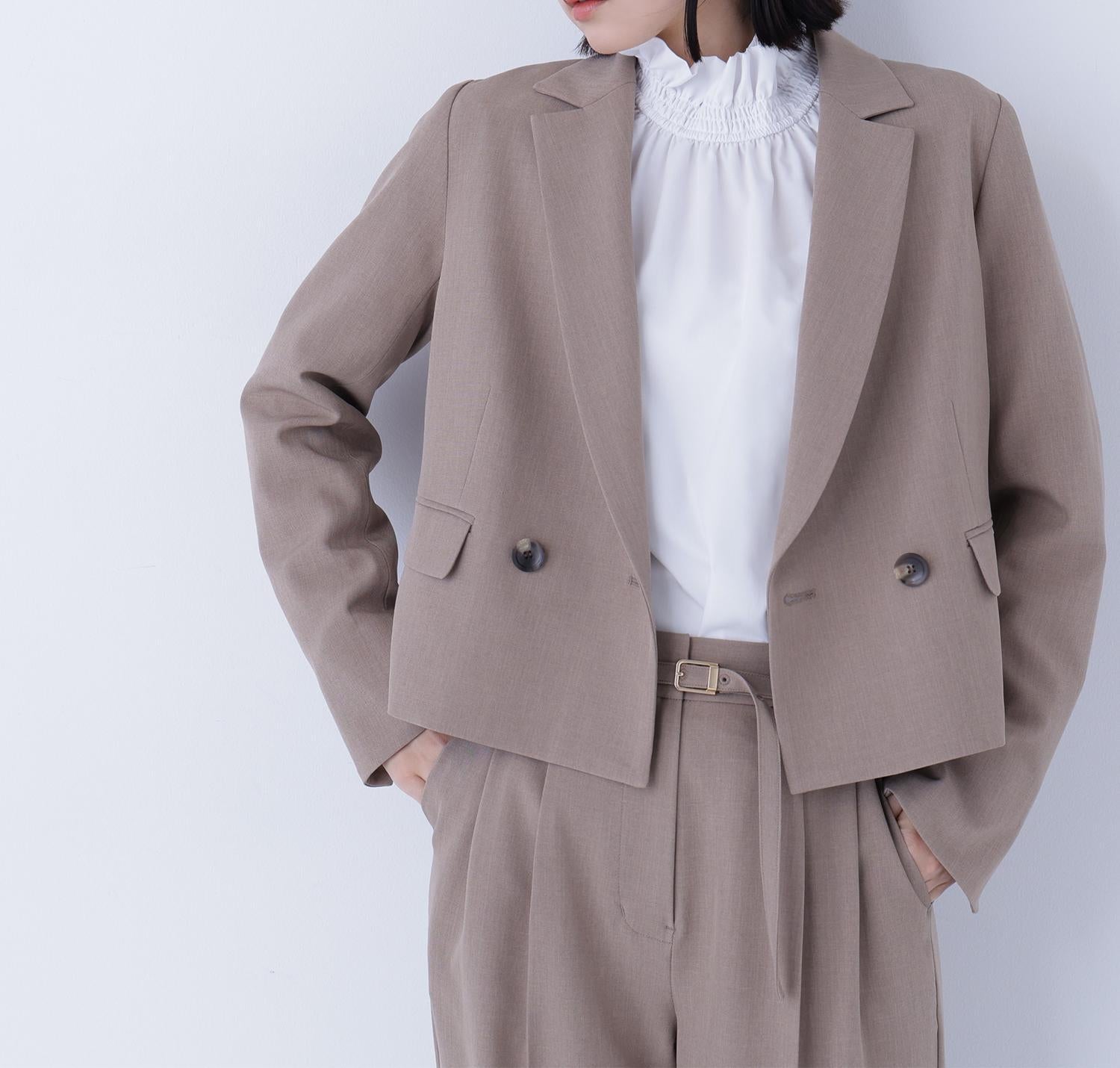 クラッシー SETUP ショート丈ジャケット モカ