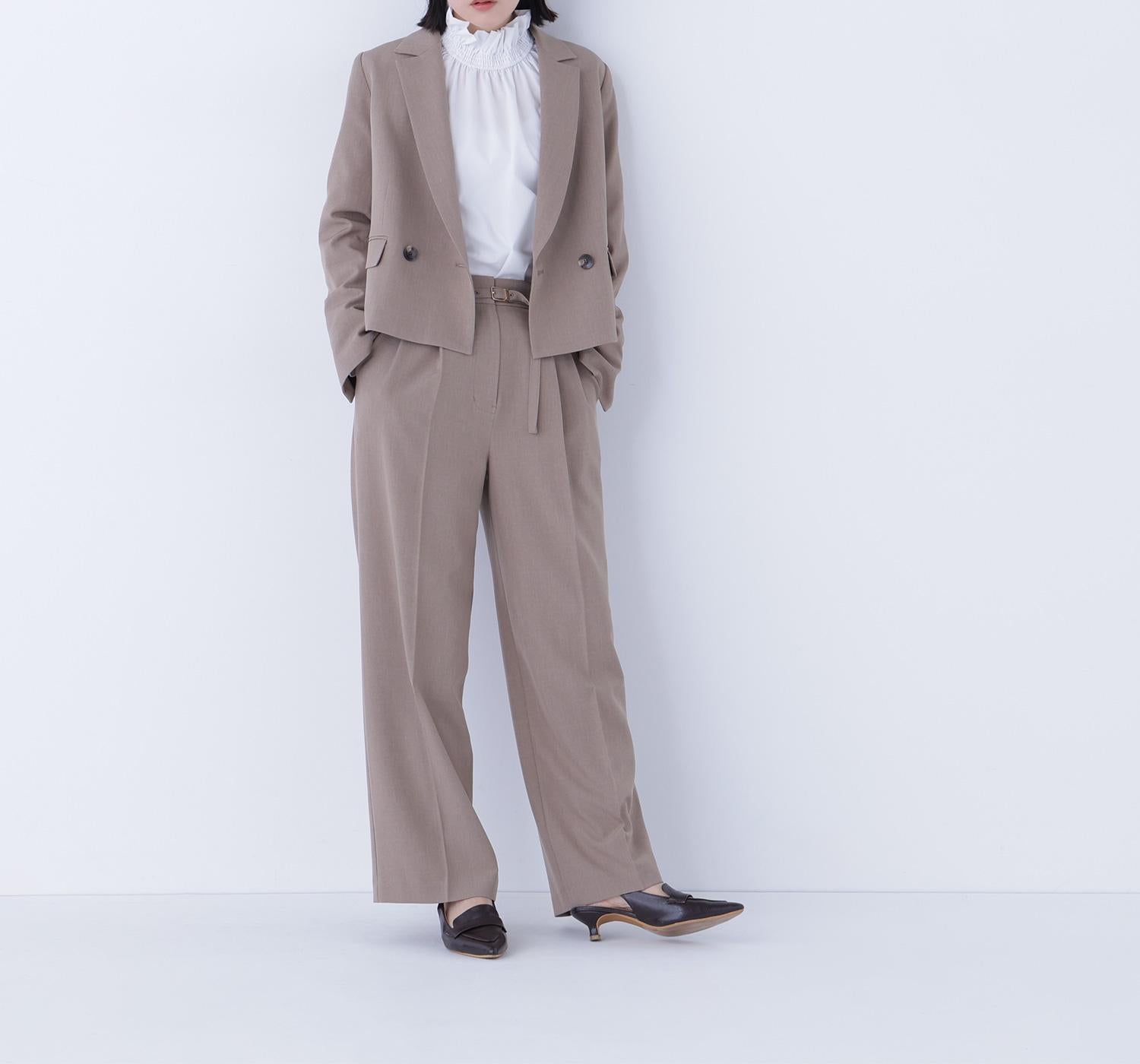 クラッシー SETUP ショート丈ジャケット モカ