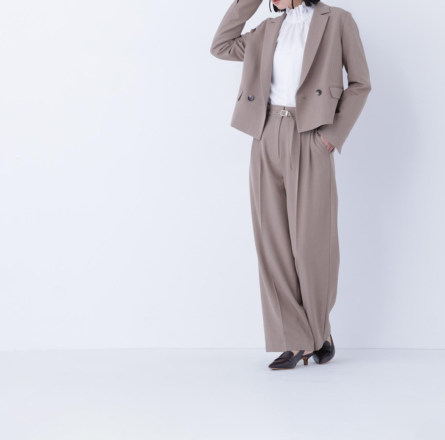 クラッシー SETUP ショート丈ジャケット モカ