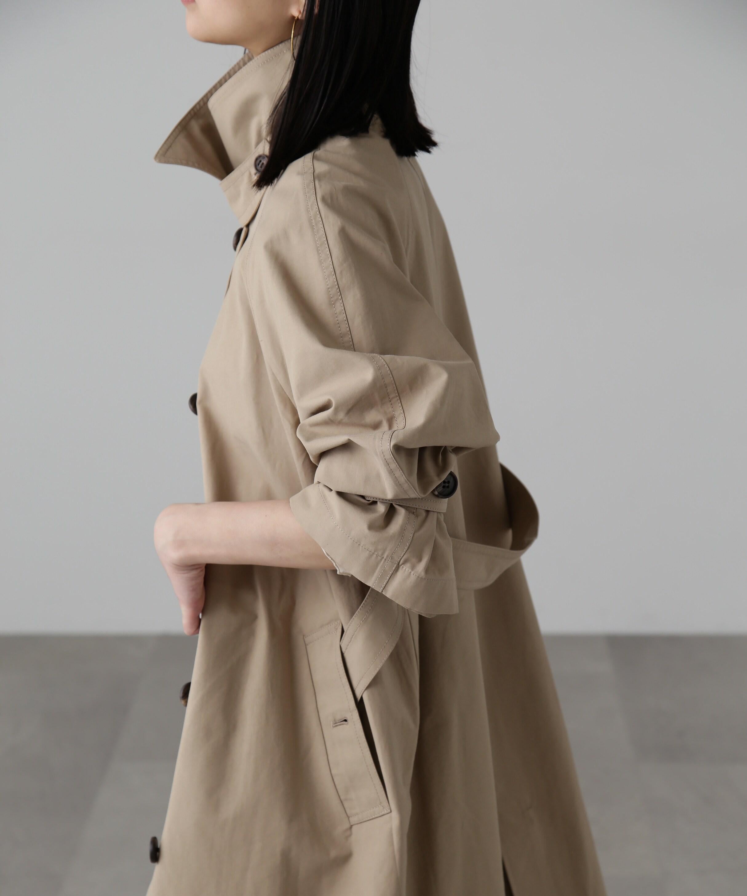2wayスタンドカラーコート ベージュ1