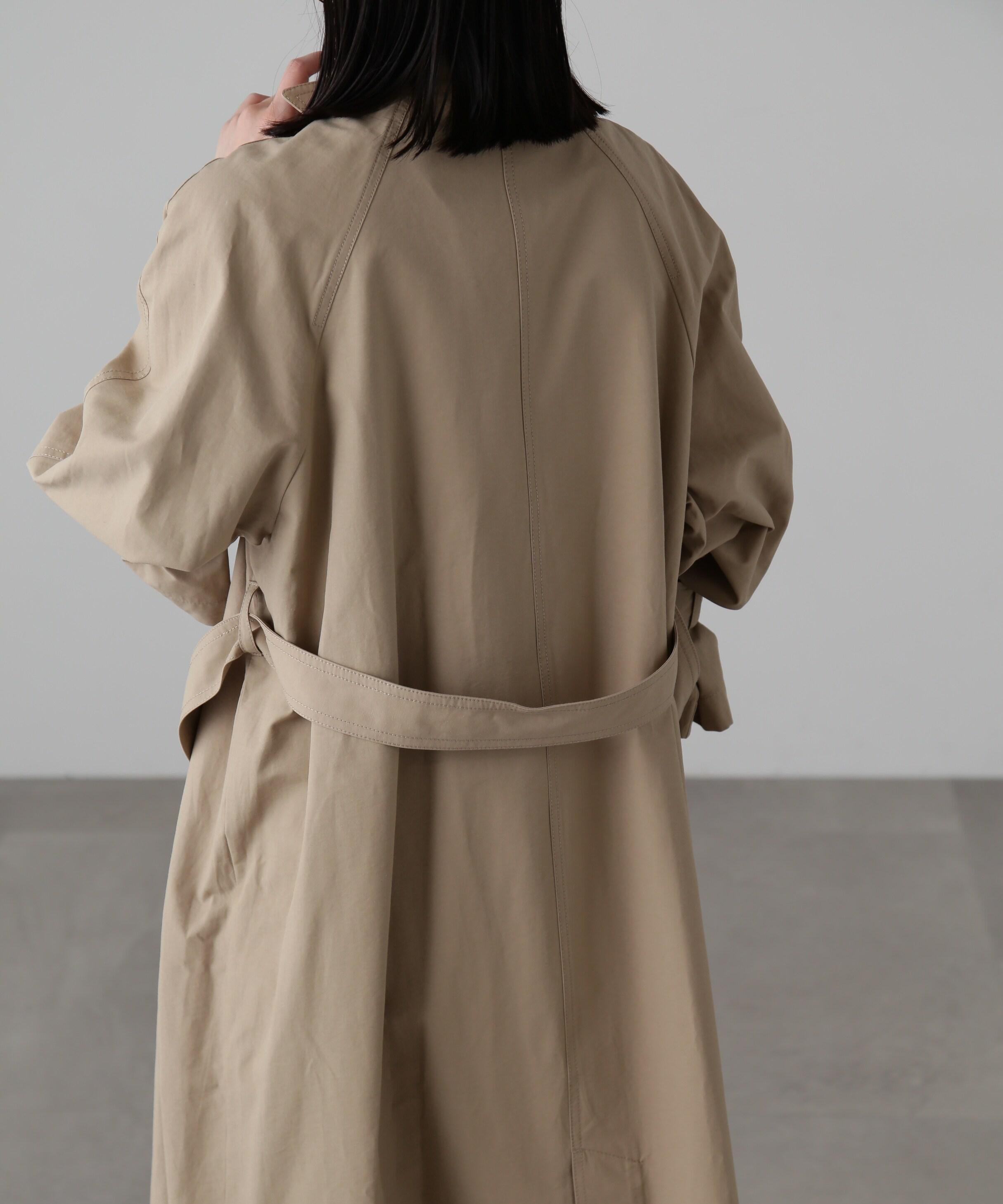 2wayスタンドカラーコート ベージュ1