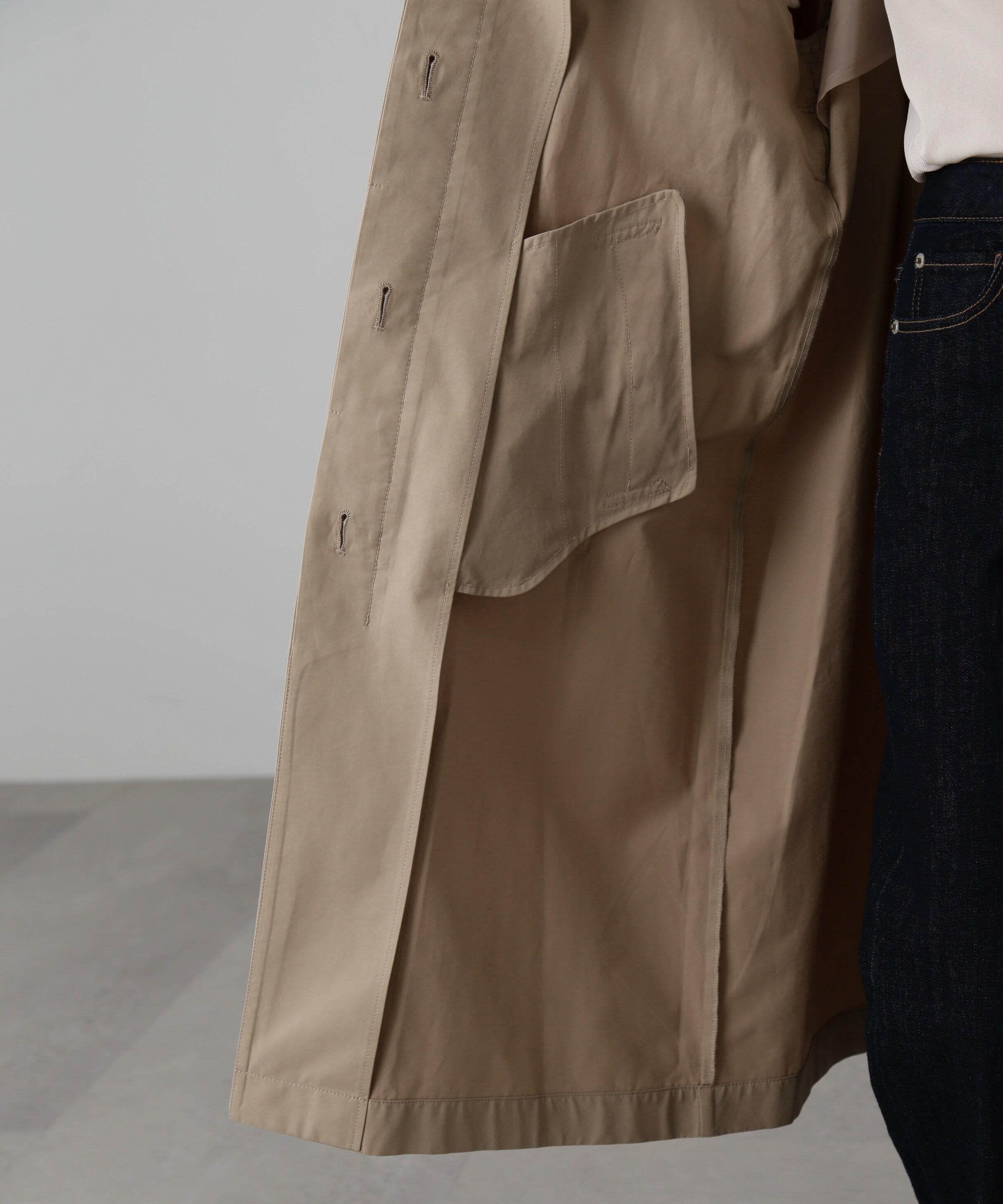 2wayスタンドカラーコート ベージュ1