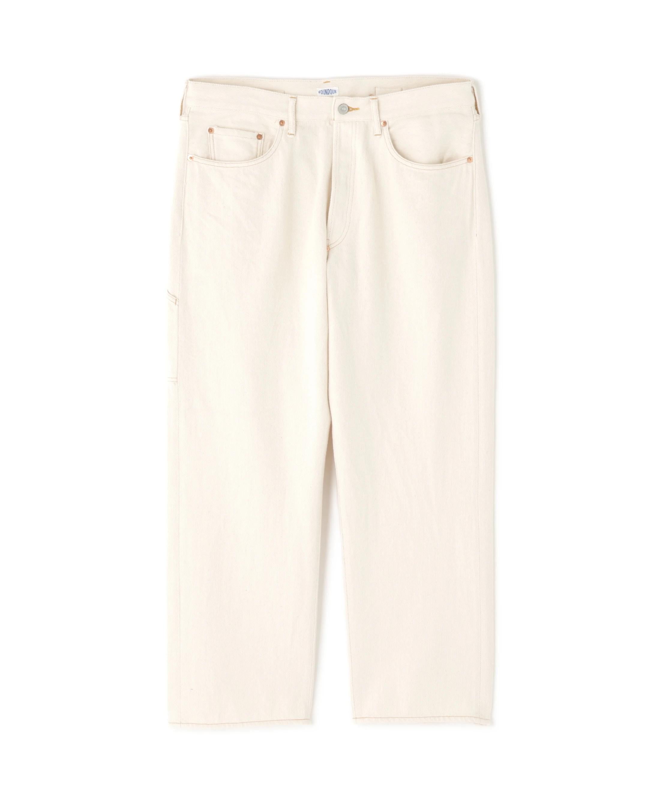 FOUNDOUR/ファウンダ/DENIM WORK PANTS ホワイト