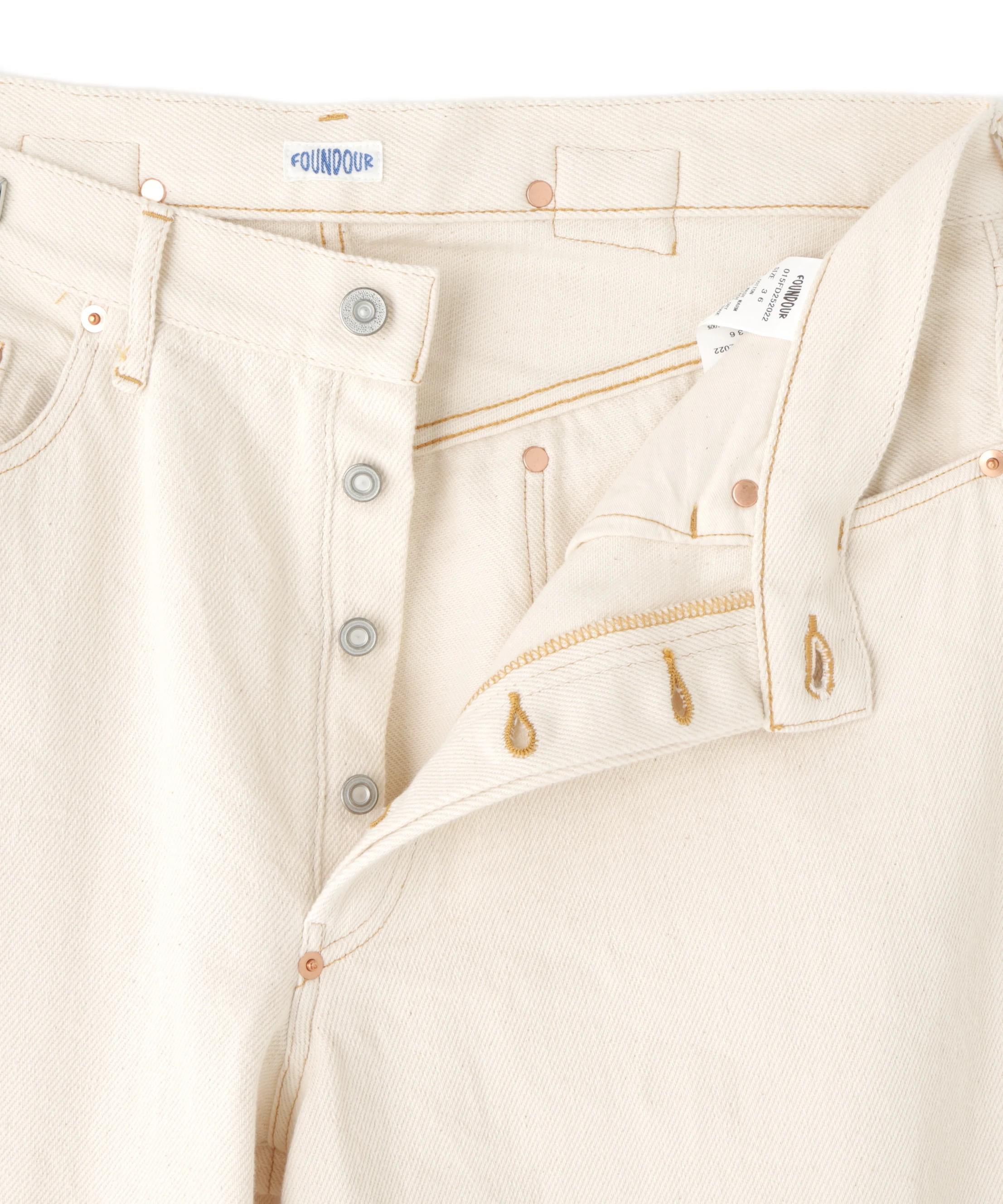 FOUNDOUR/ファウンダ/DENIM WORK PANTS ホワイト