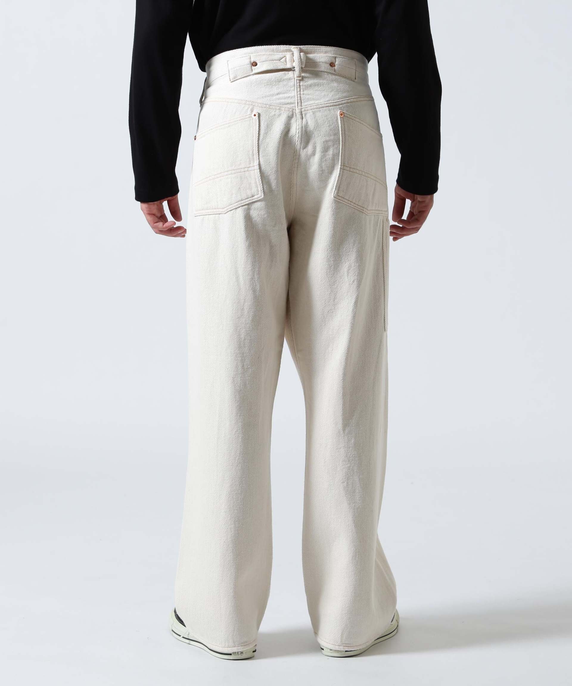 FOUNDOUR/ファウンダ/DENIM WORK PANTS ホワイト