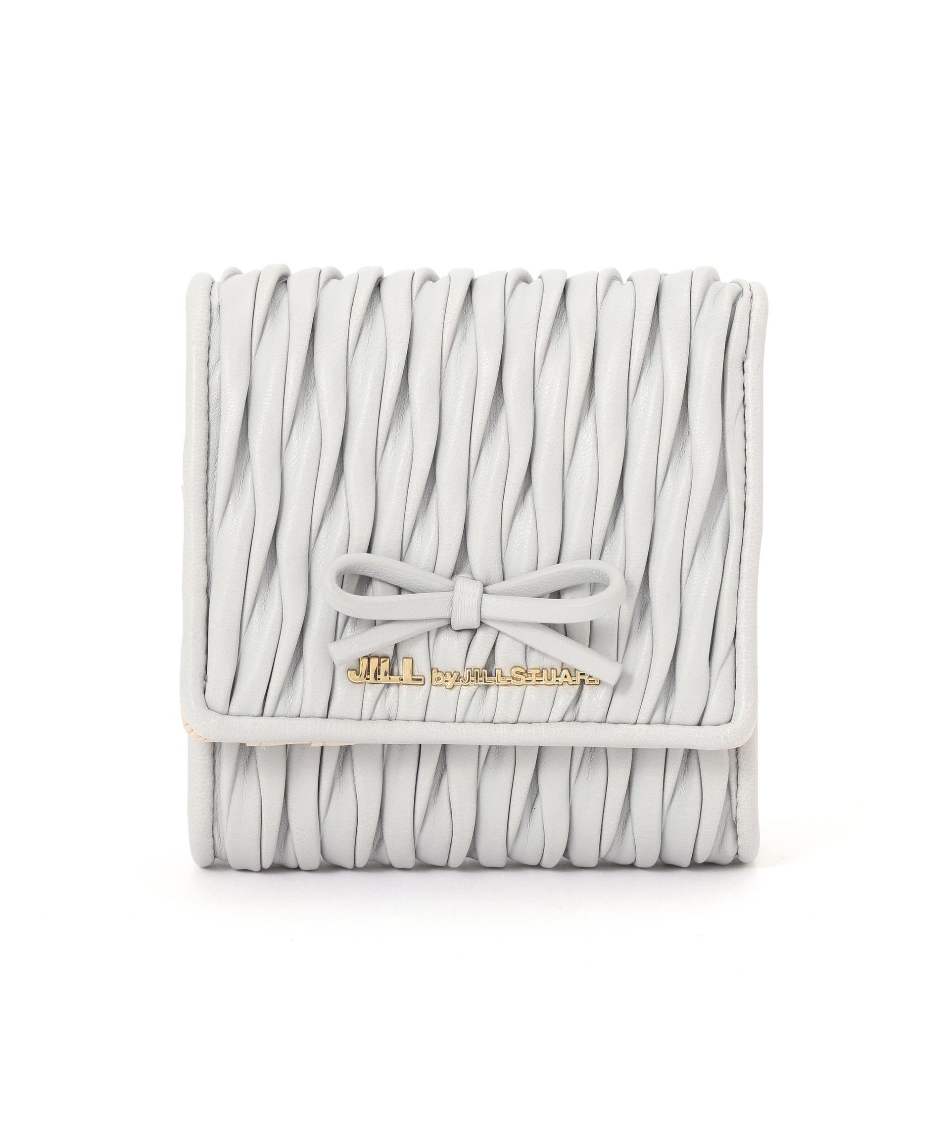 ミニリボンパフィフラップウォレット ブルー