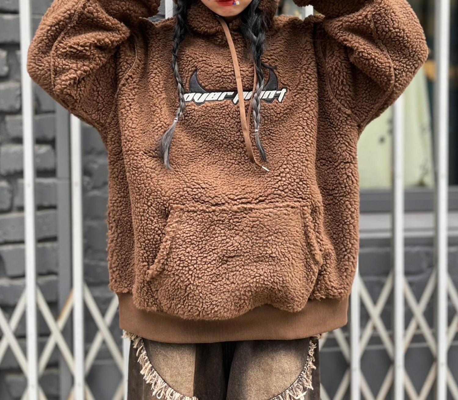 overprint/オーバープリント/SHOPPER Bonding Boa Hoodie ブラウン