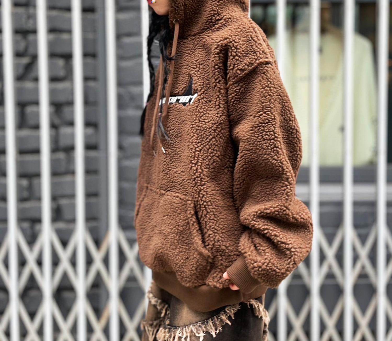 overprint/オーバープリント/SHOPPER Bonding Boa Hoodie ブラウン