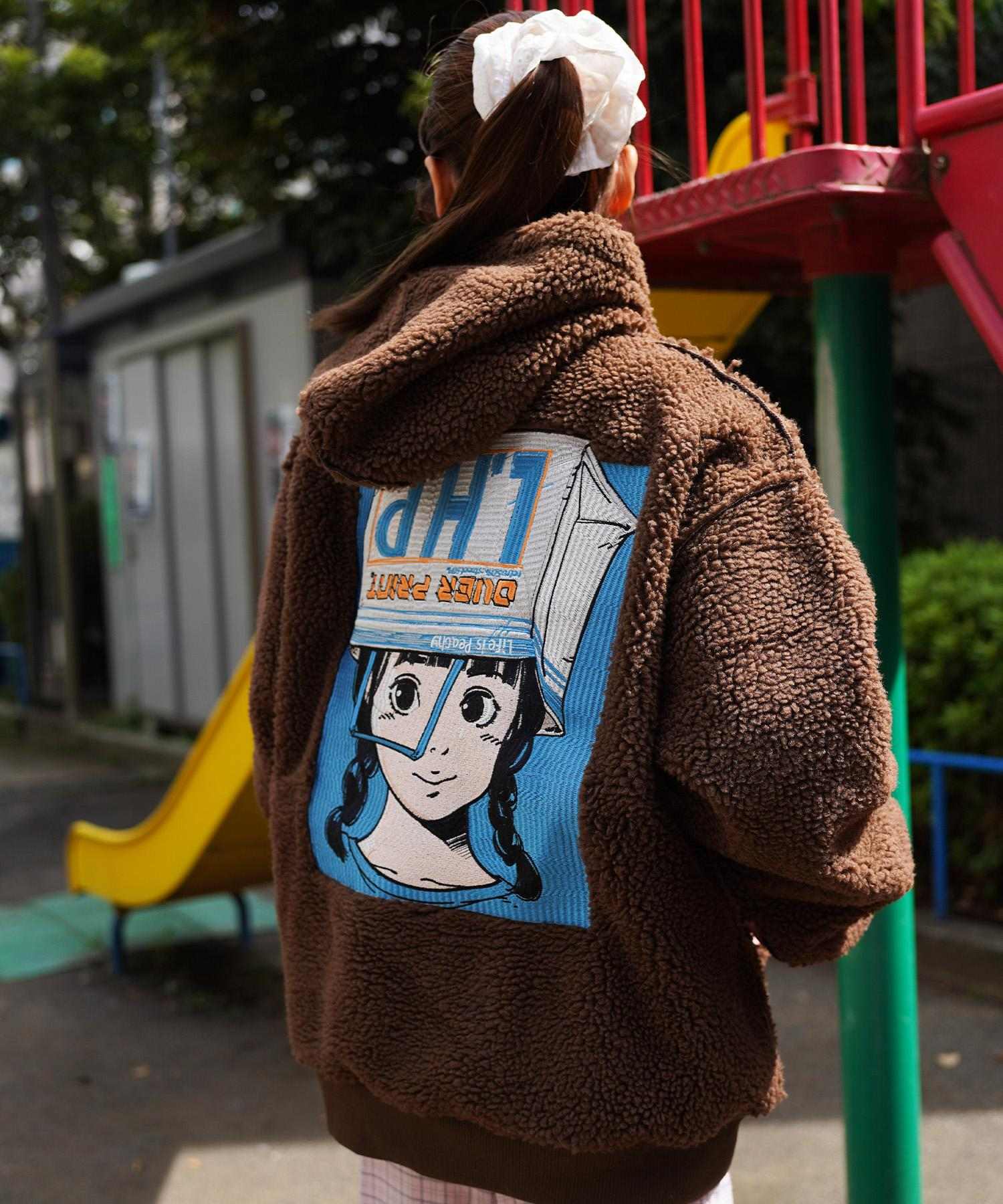 overprint/オーバープリント/SHOPPER Bonding Boa Hoodie ブラウン