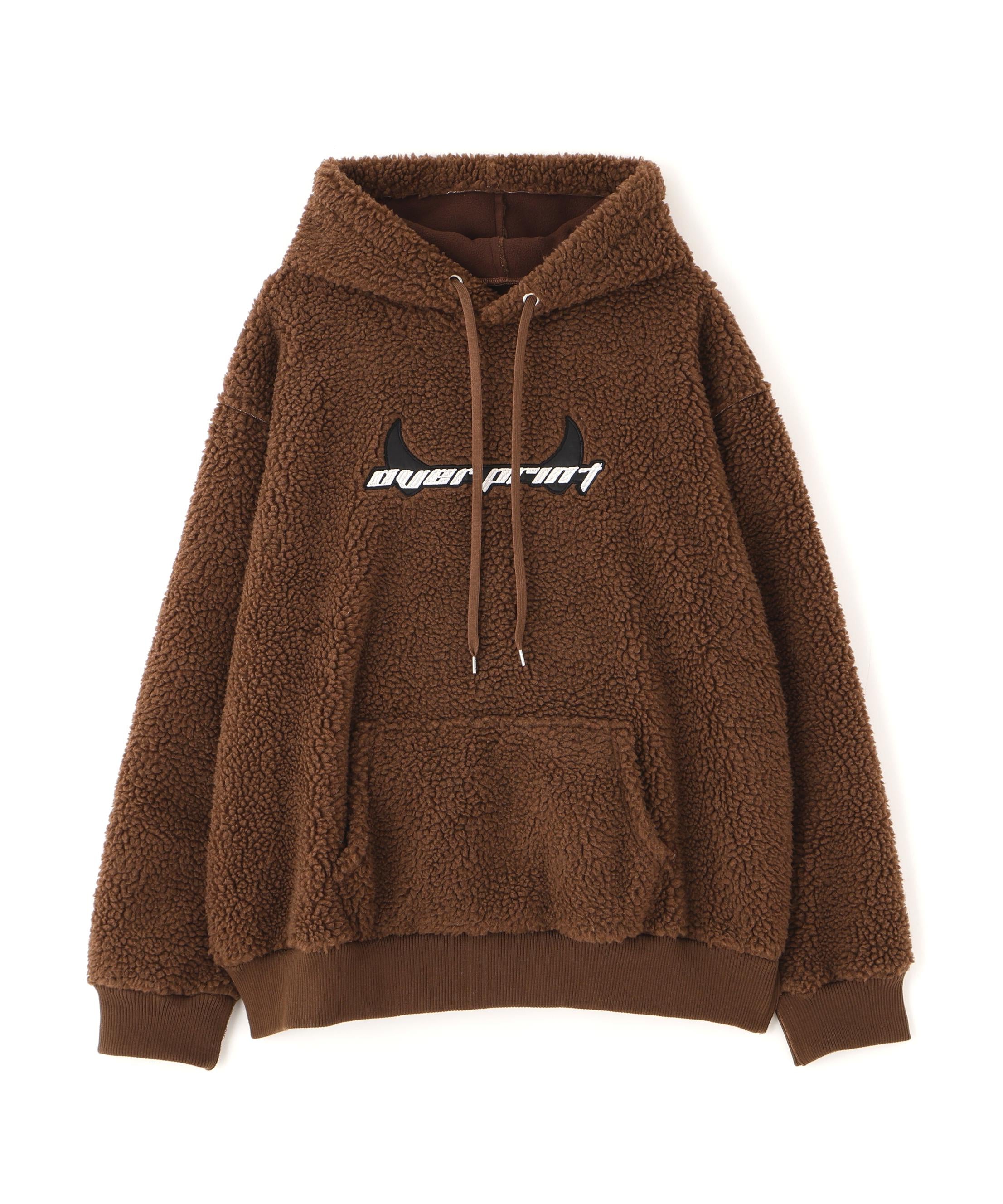 overprint/オーバープリント/SHOPPER Bonding Boa Hoodie ブラウン