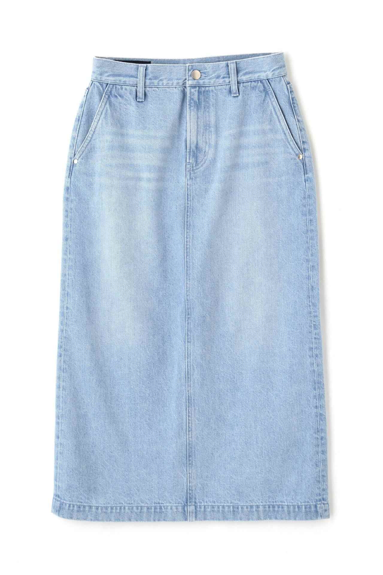 ◆ストレートデニムスカート ブルー