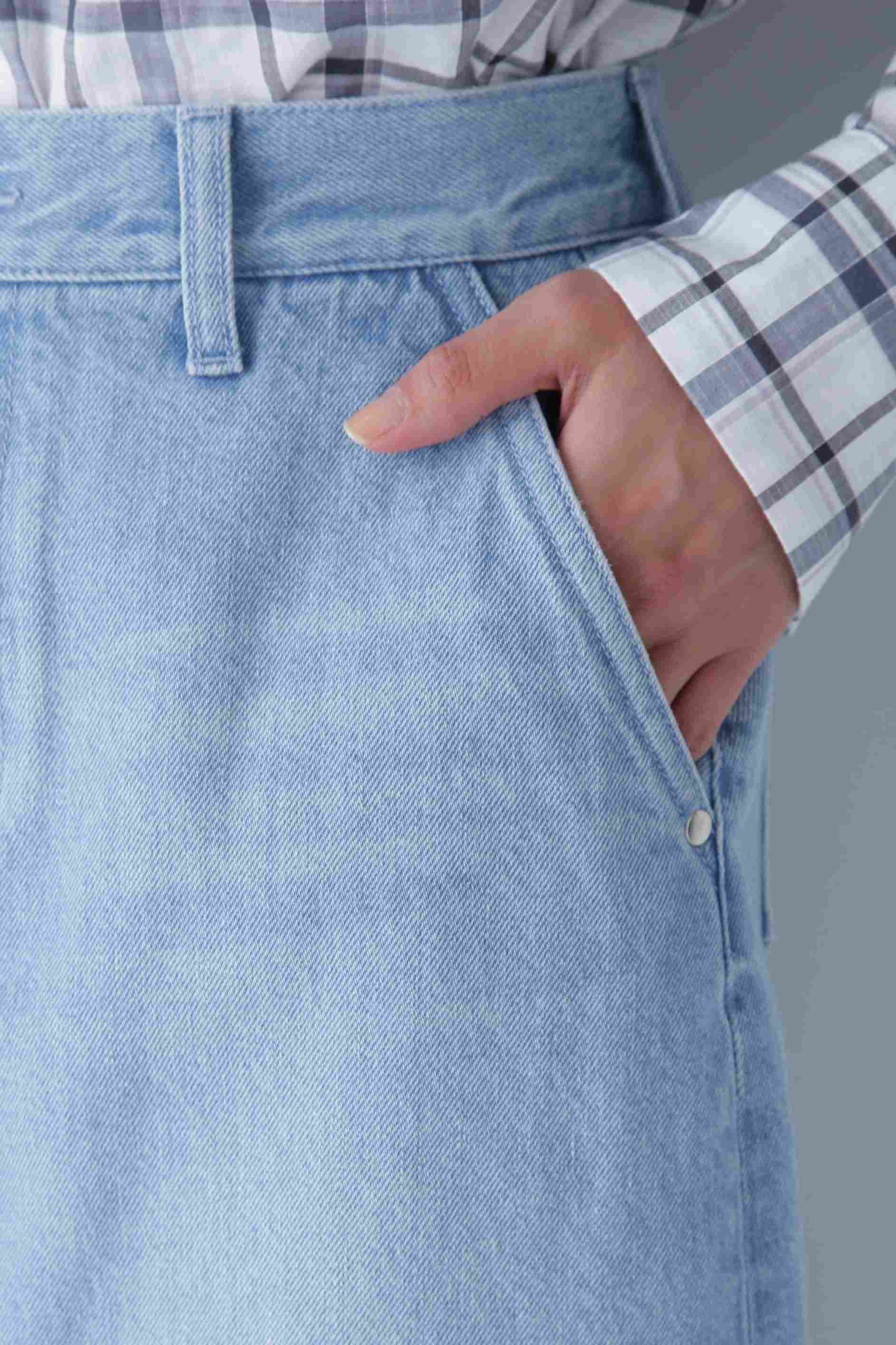 ◆ストレートデニムスカート ブルー