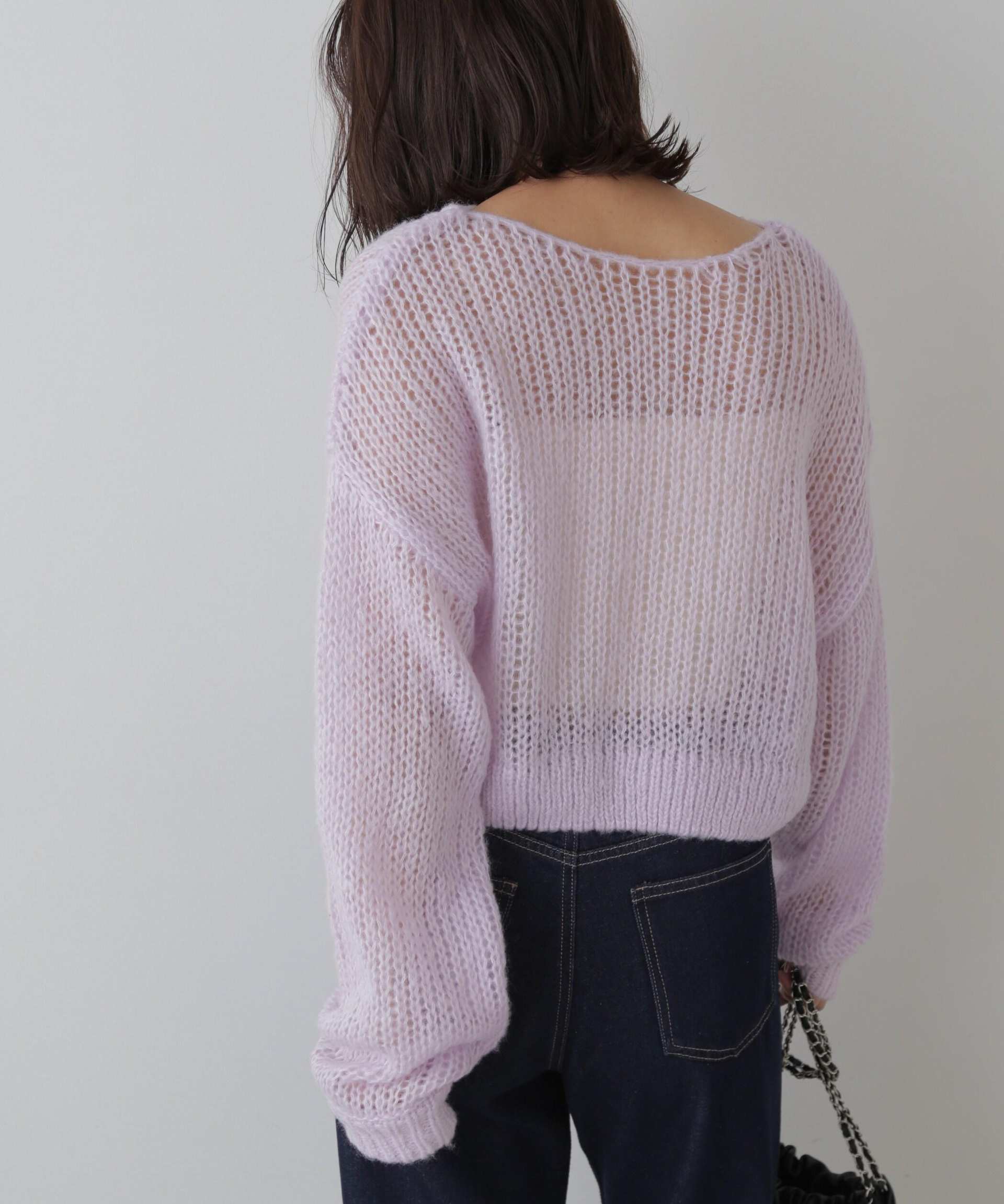 シアーモヘヤライクニット パープル