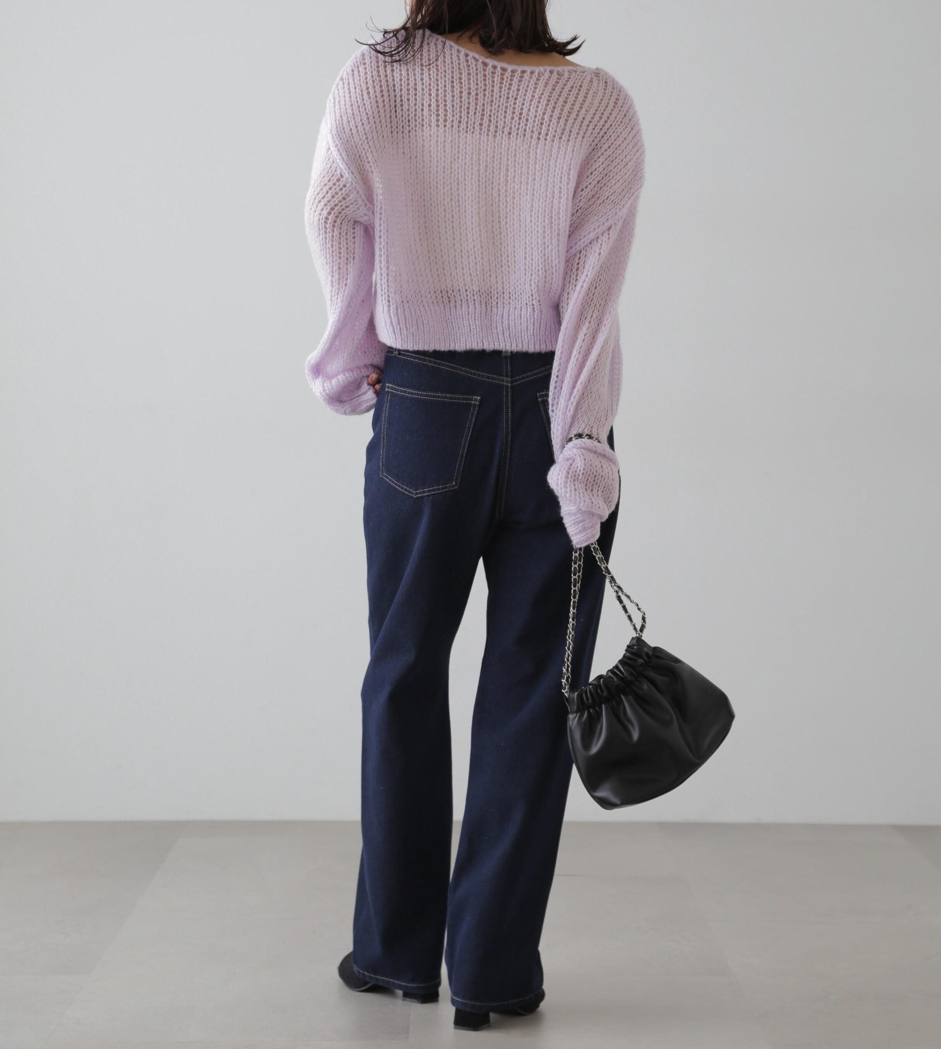 シアーモヘヤライクニット パープル