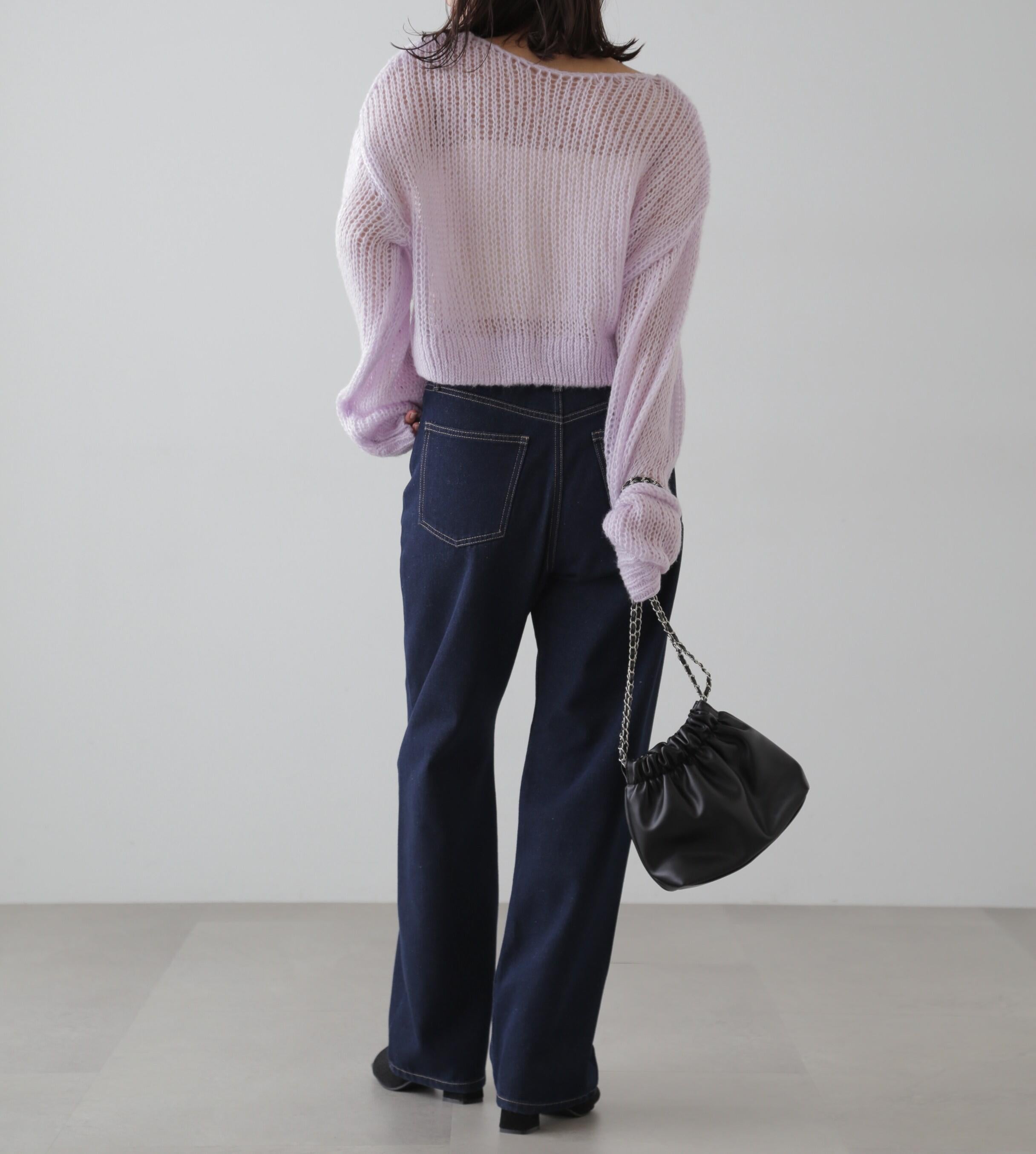 シアーモヘヤライクニット パープル