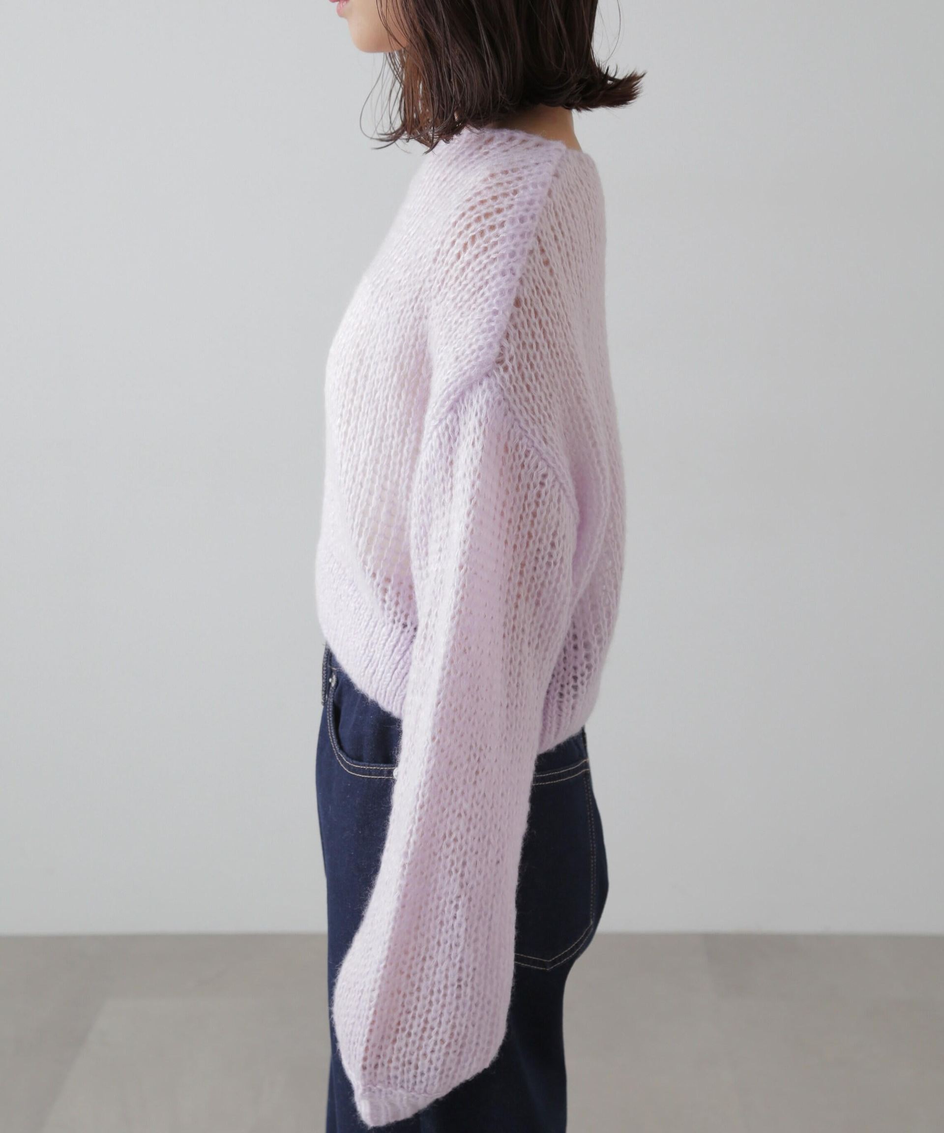 シアーモヘヤライクニット パープル