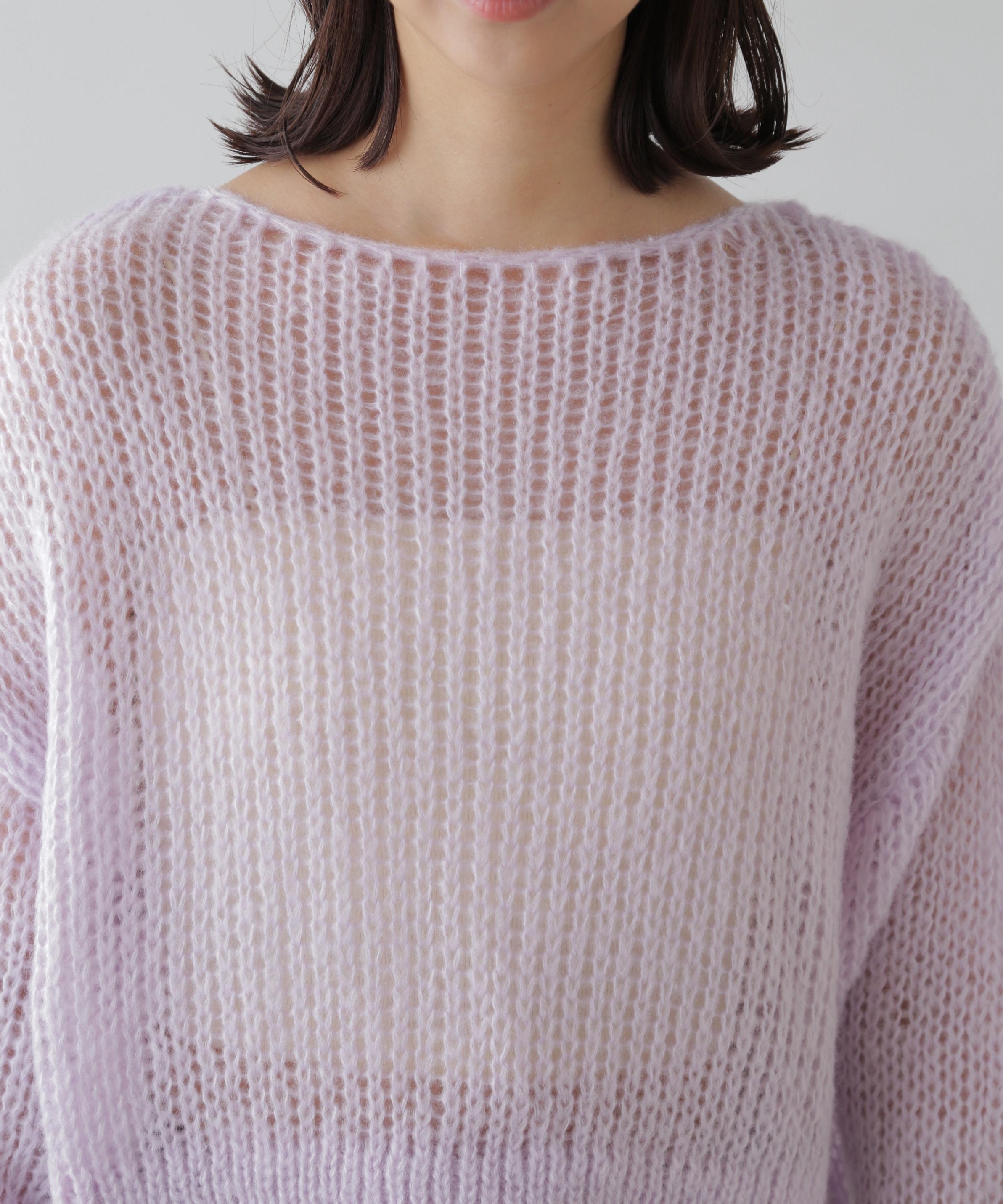 シアーモヘヤライクニット パープル