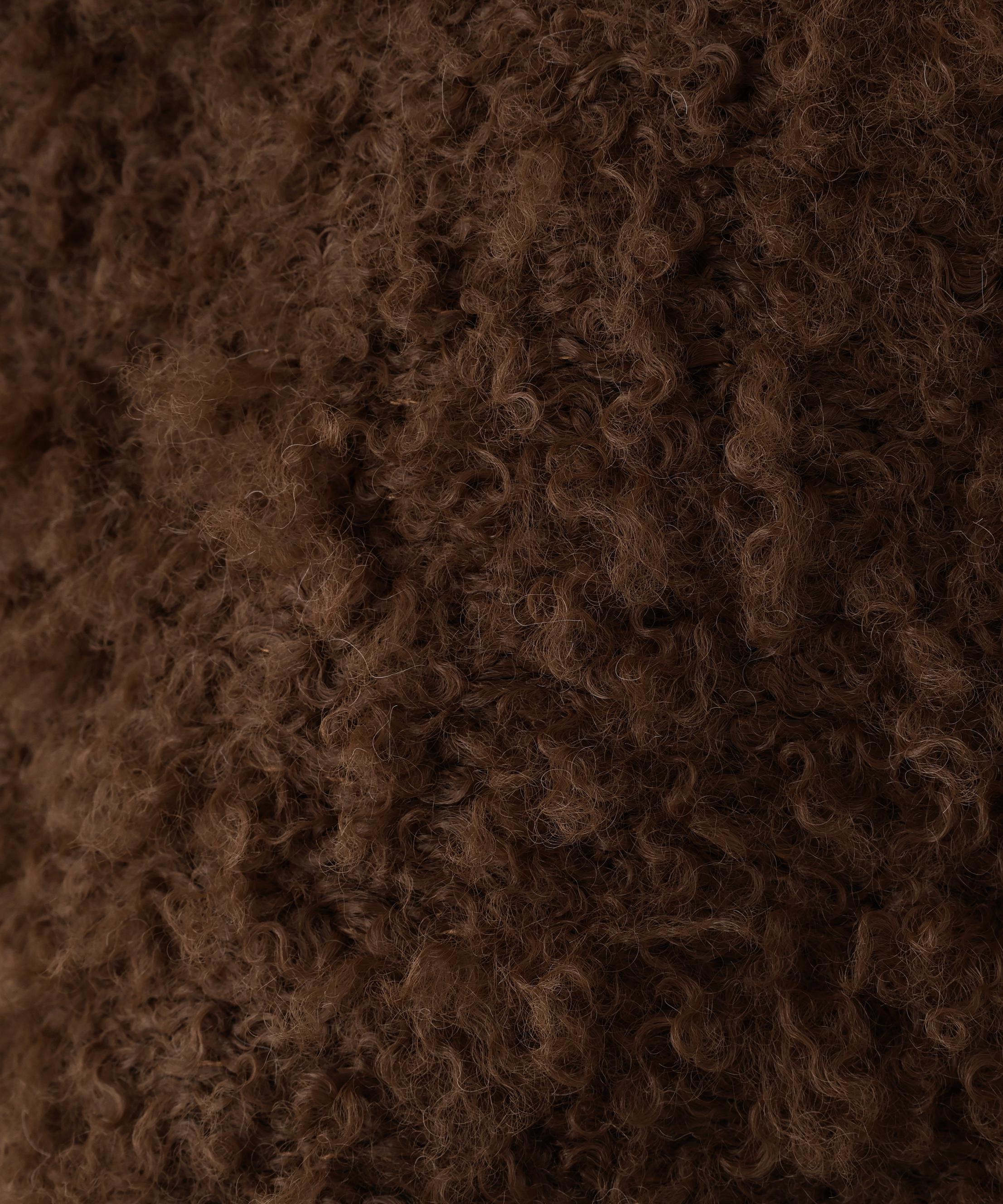 プードルボアショート丈ニットソー ブラウン