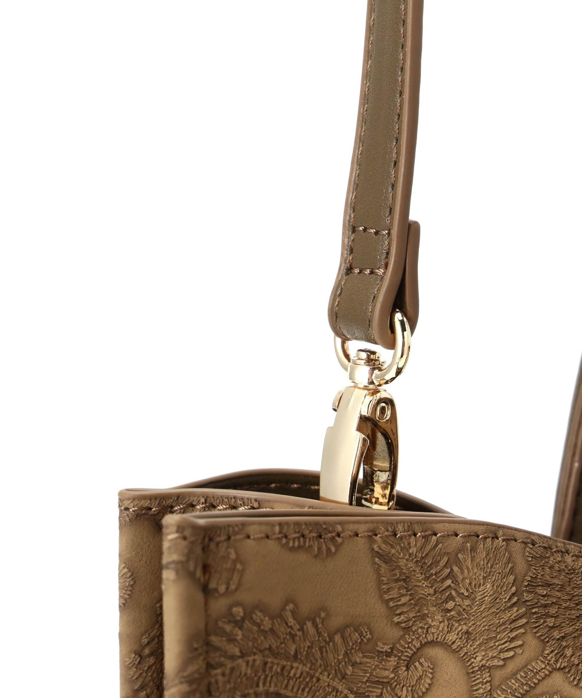 エンボスペイズリーバッグ ブラウン