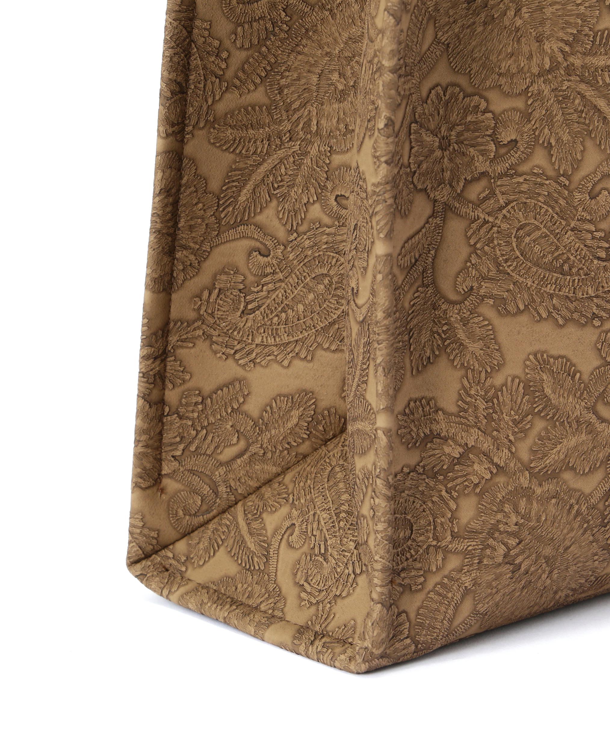 エンボスペイズリーバッグ ブラウン