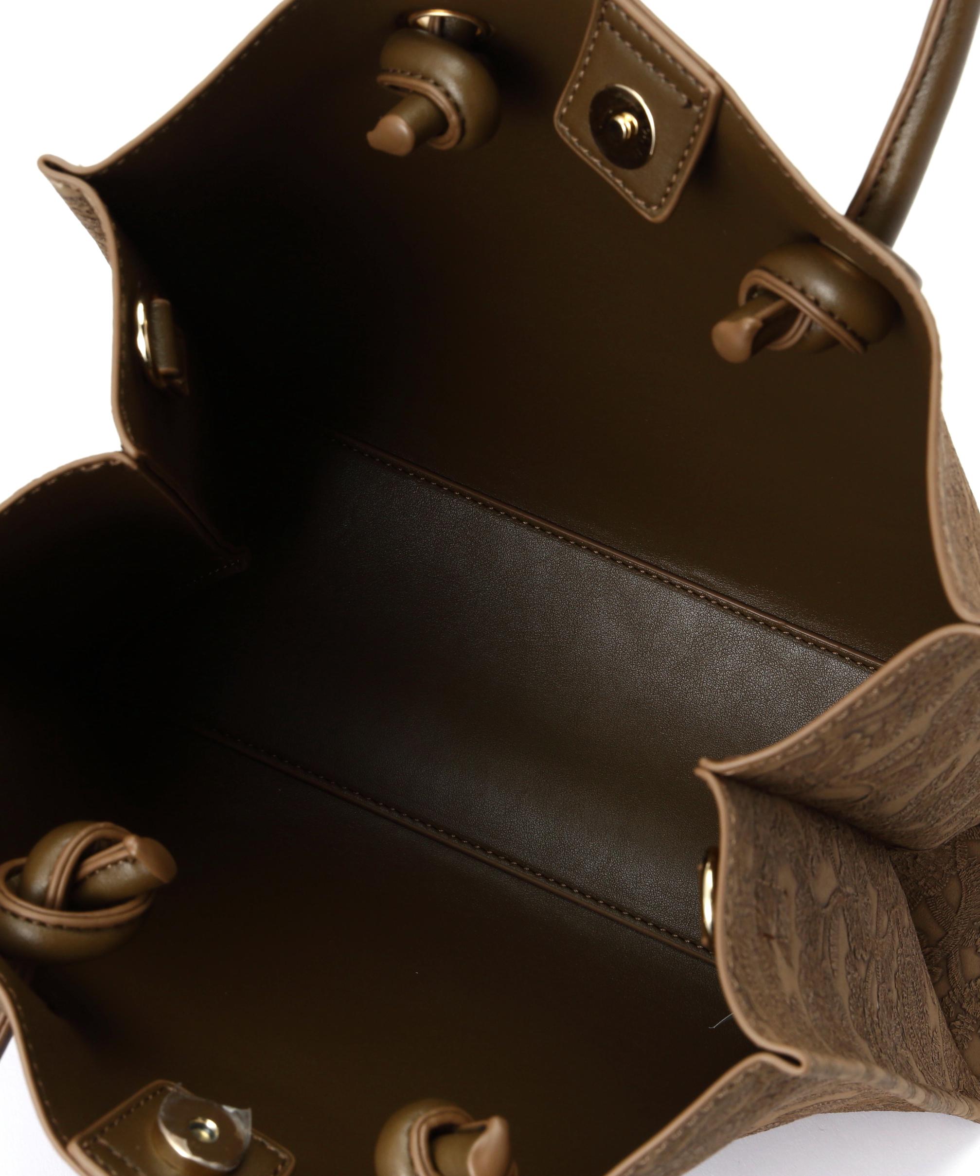 エンボスペイズリーバッグ ブラウン