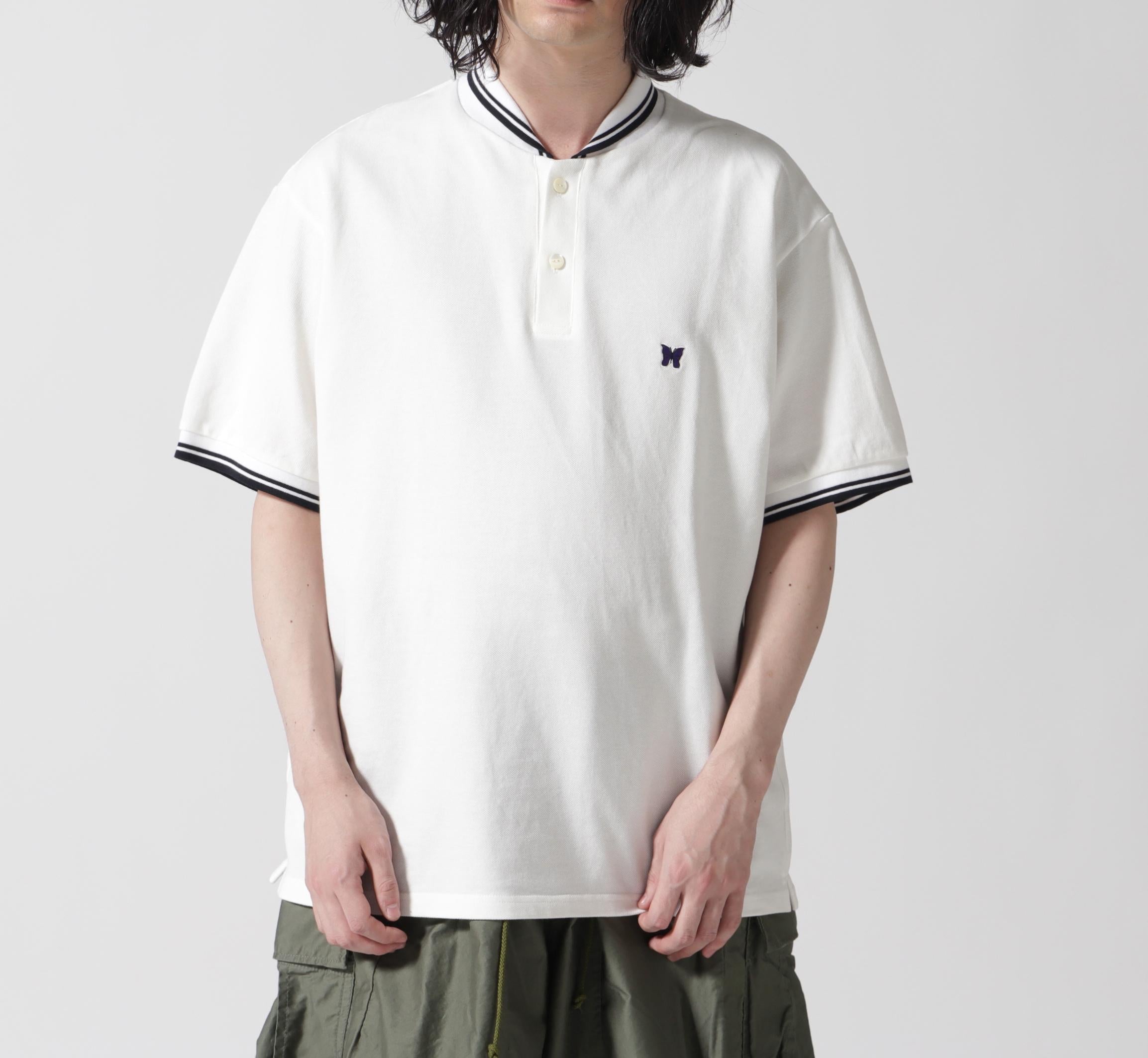 トップス Shawl Collar S/S Polo - Cotton Pique M Needles Shawl Collar S/S Polo Cotton Pique