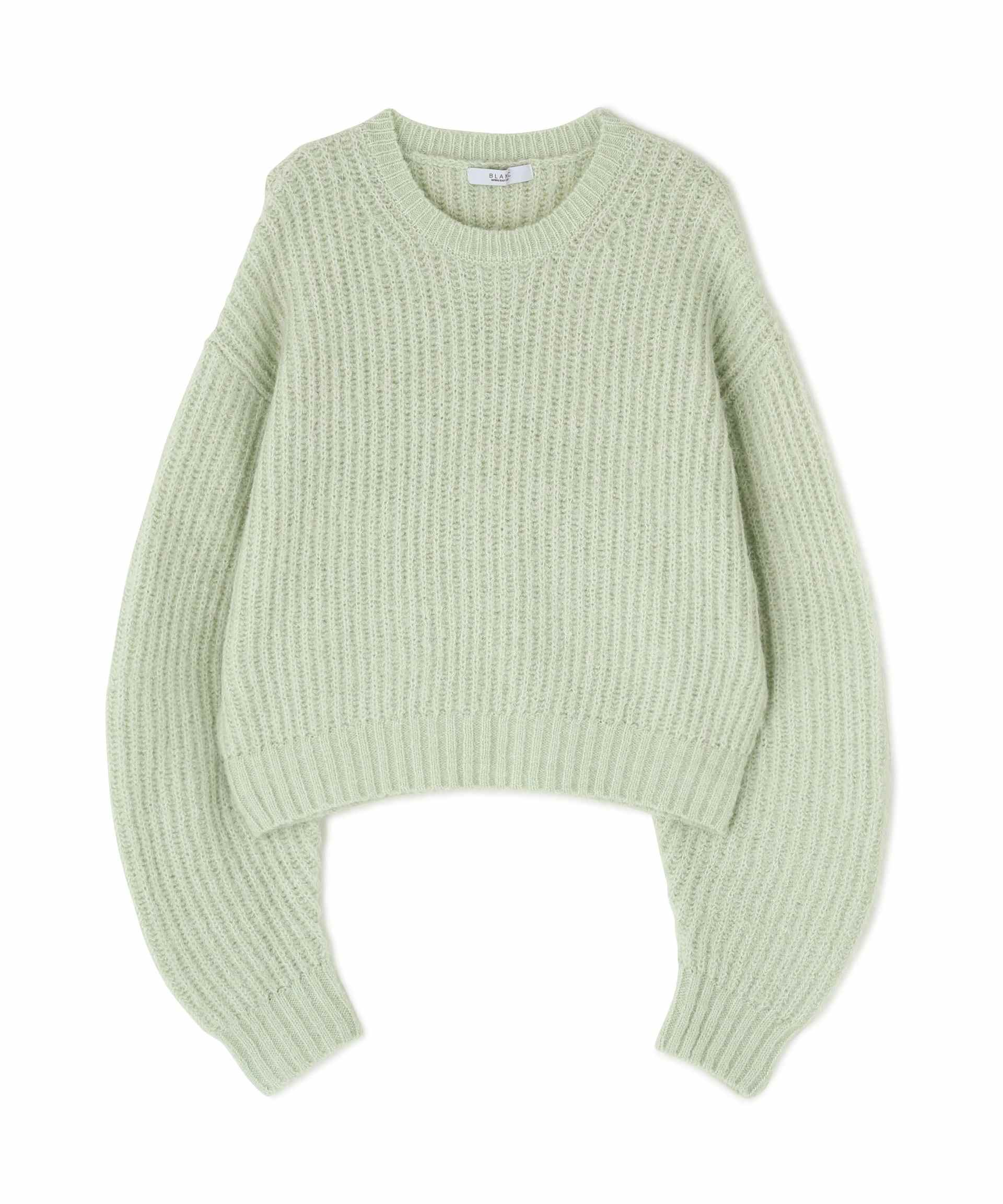 クロップドアゼフォルムニット アイスグリーン