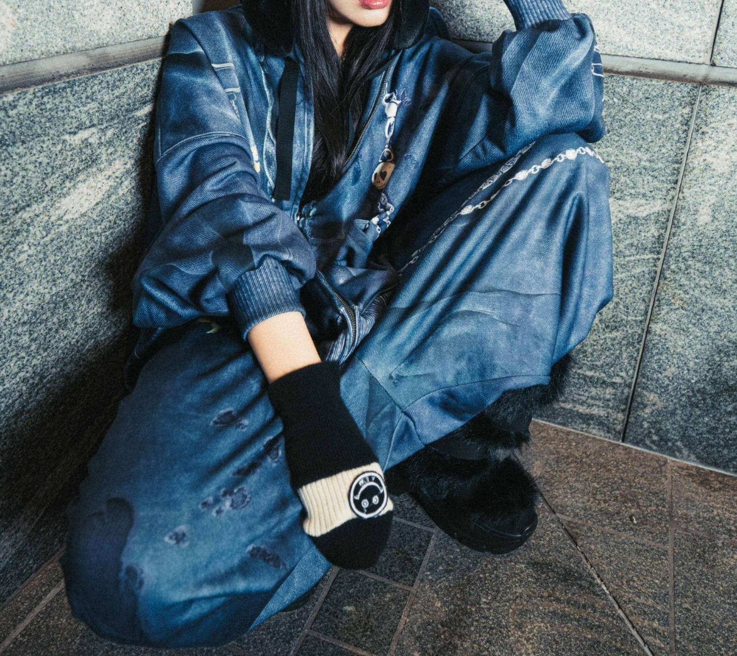 TALKING ABOUT THE ABSTRACTION/EX SWEAT ACC WIDE PT ブラック