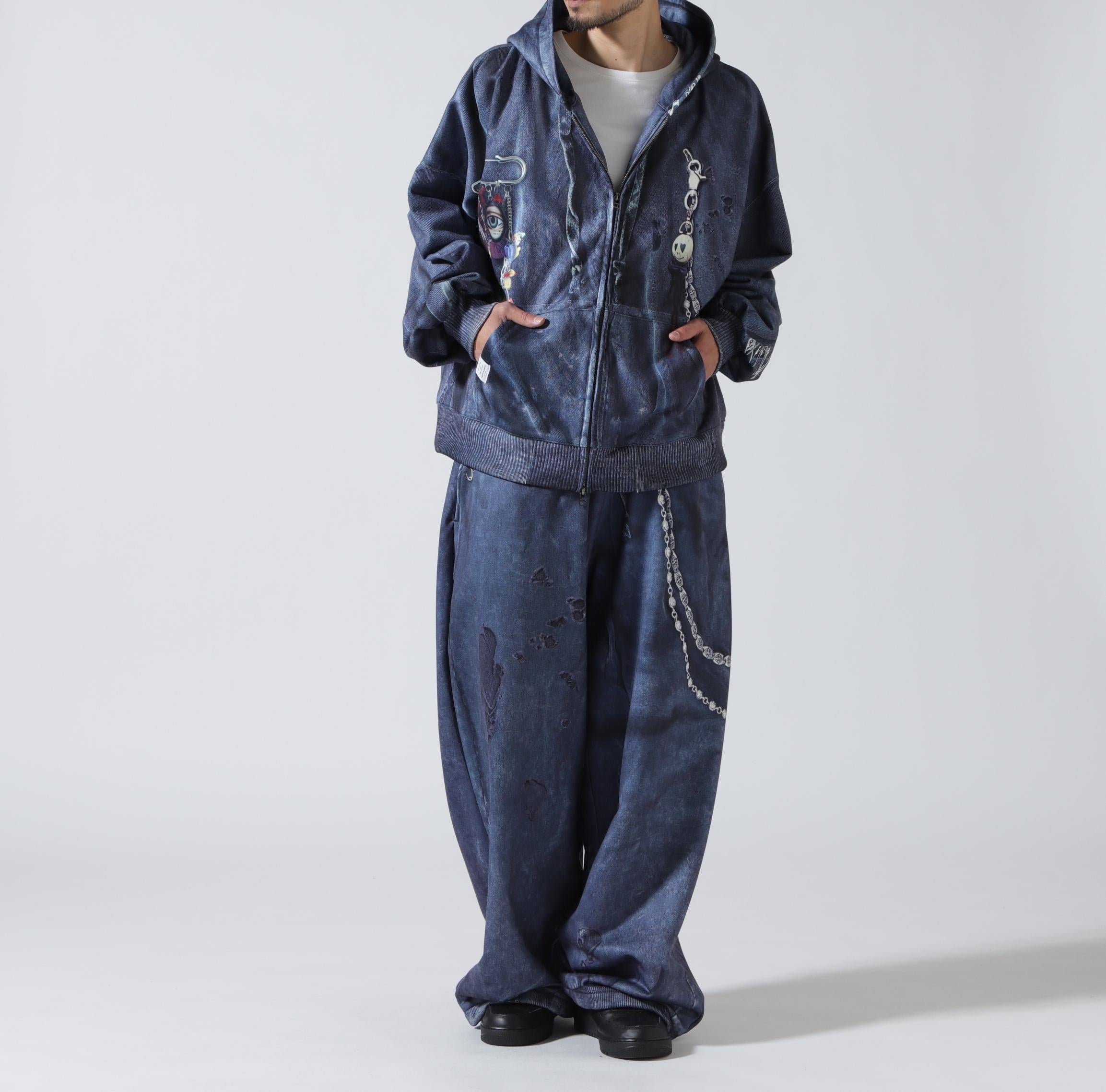 TALKING ABOUT THE ABSTRACTION/EX SWEAT ACC WIDE PT ブラック