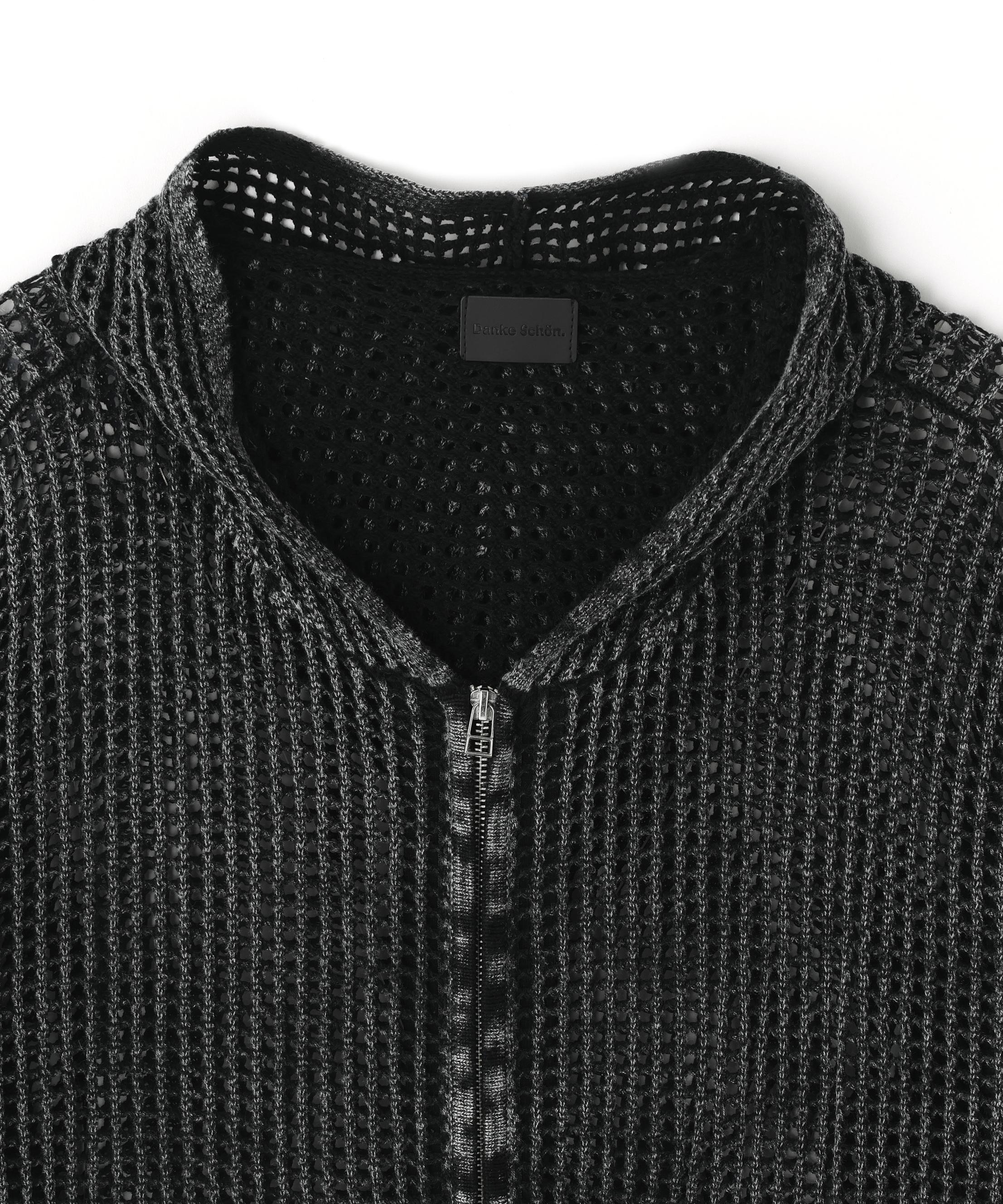 DankeSchon/ダンケシェーン/ACID WASH MESH HOODIE ブラック