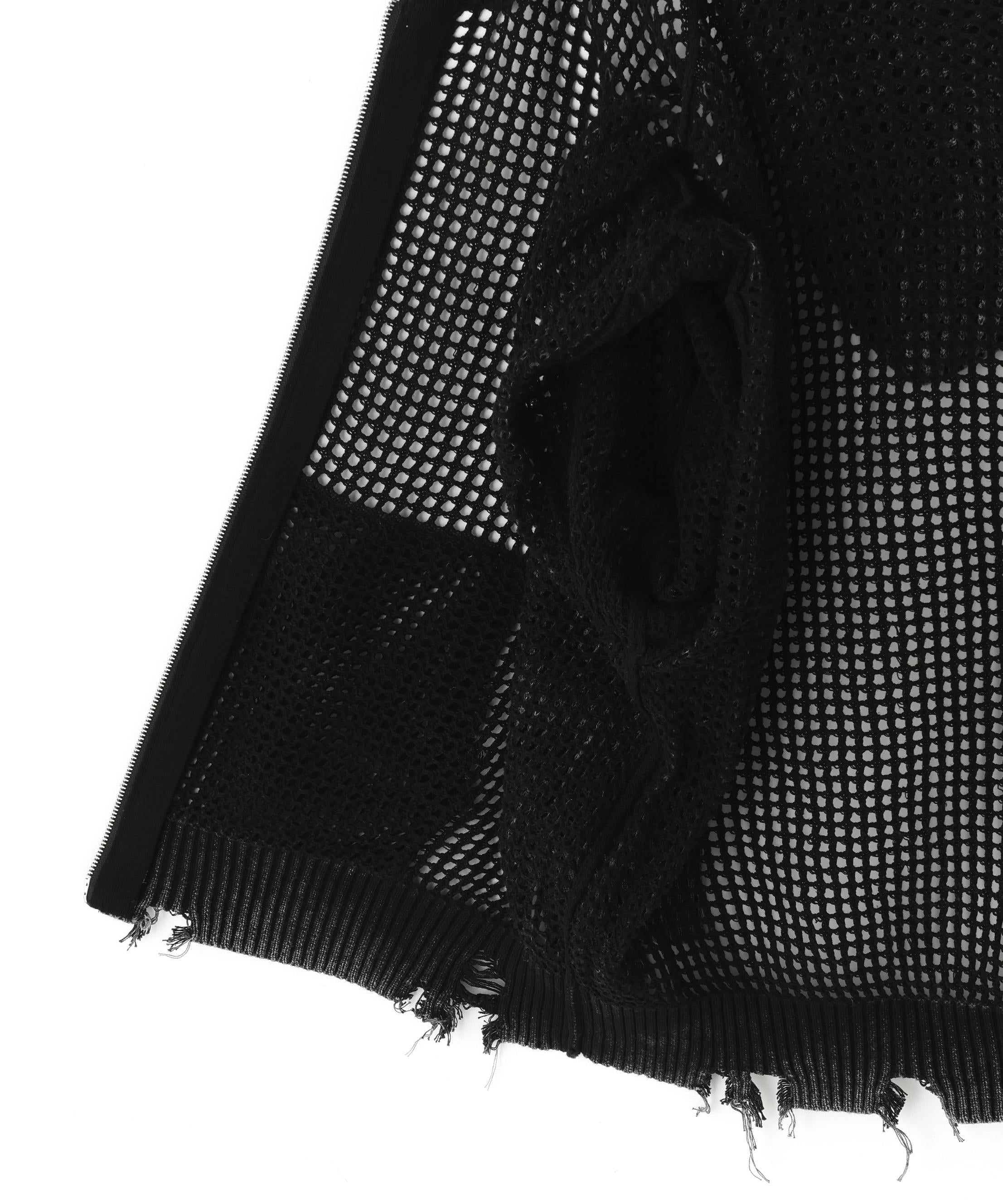 DankeSchon/ダンケシェーン/ACID WASH MESH HOODIE ブラック