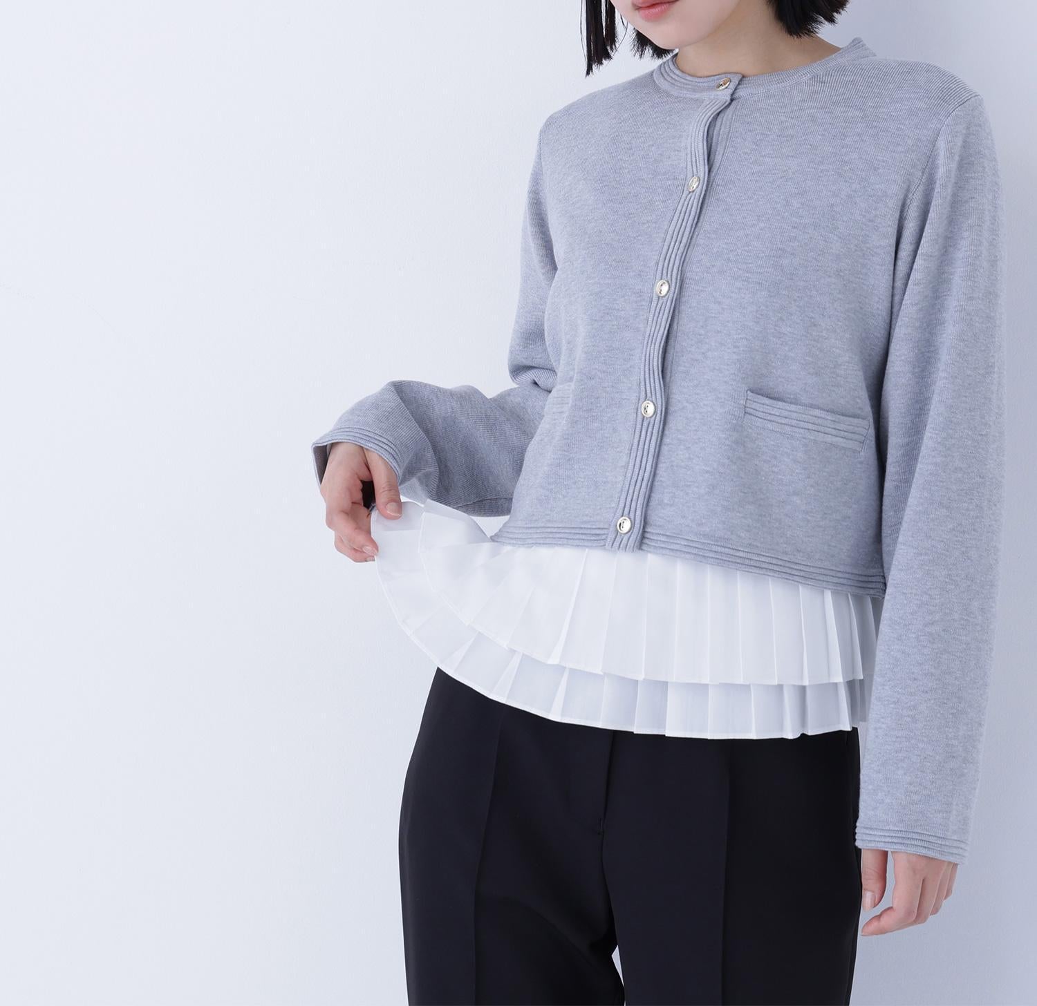 シルクブレンドカーディガン グレー