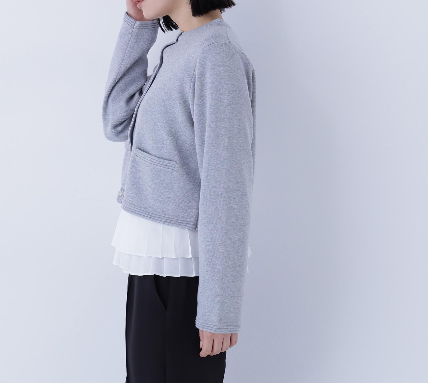 シルクブレンドカーディガン グレー