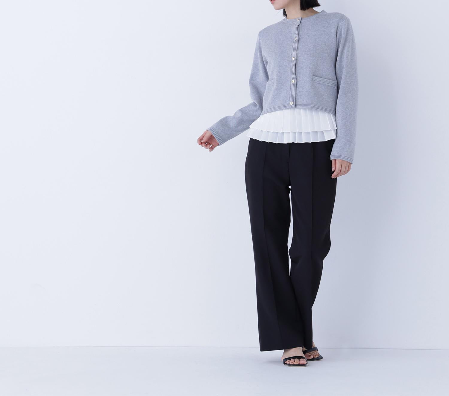 シルクブレンドカーディガン グレー