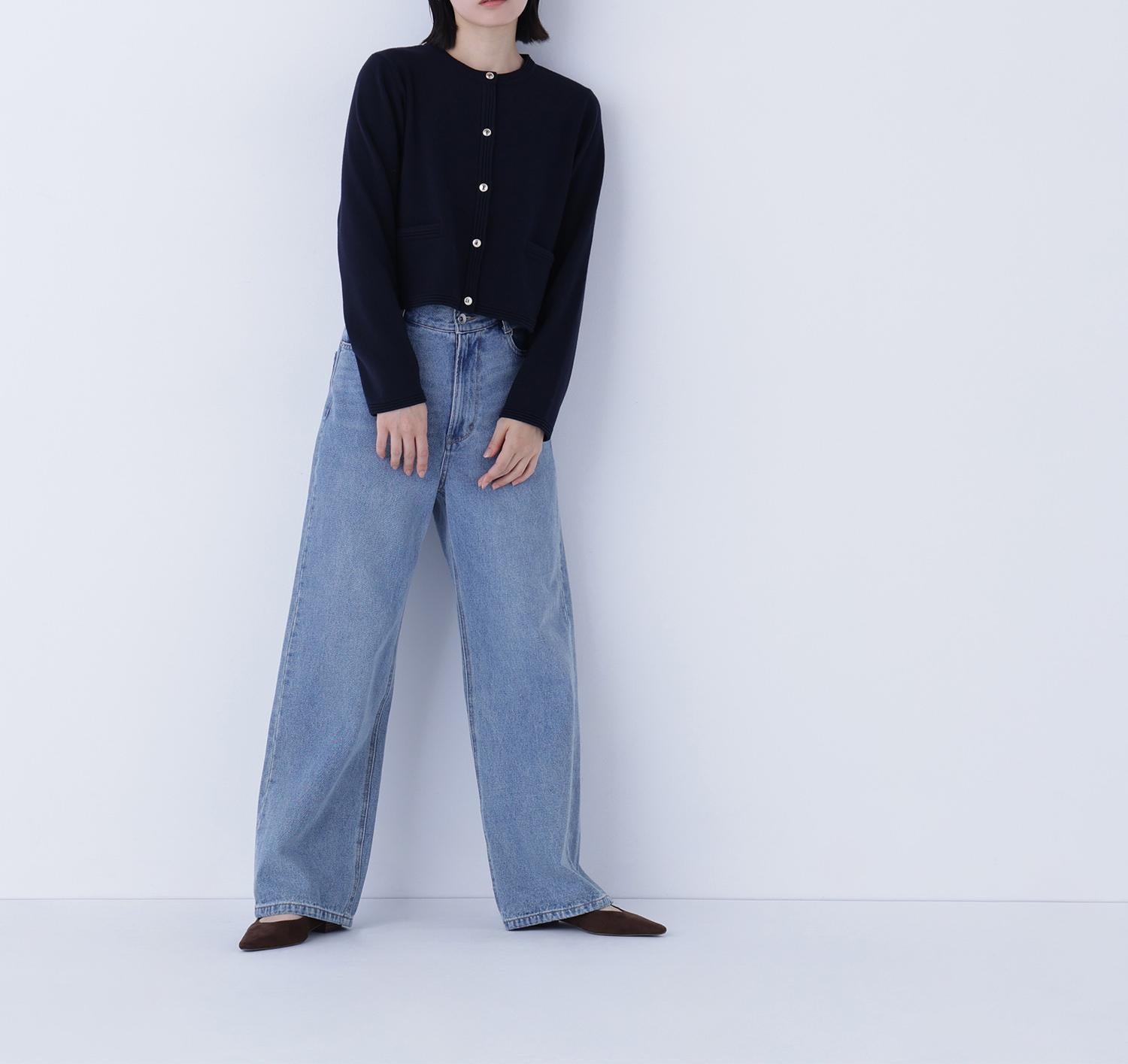 シルクブレンドカーディガン ネイビー