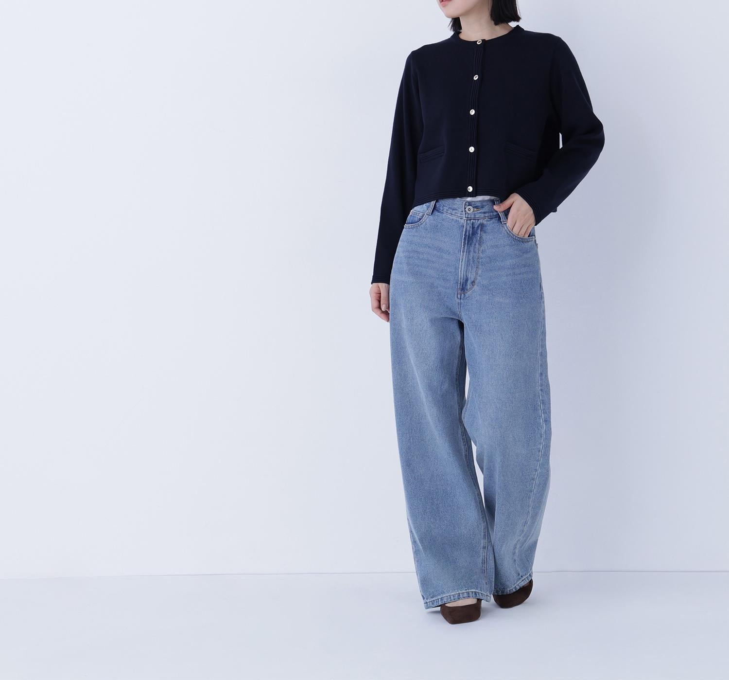 シルクブレンドカーディガン ネイビー