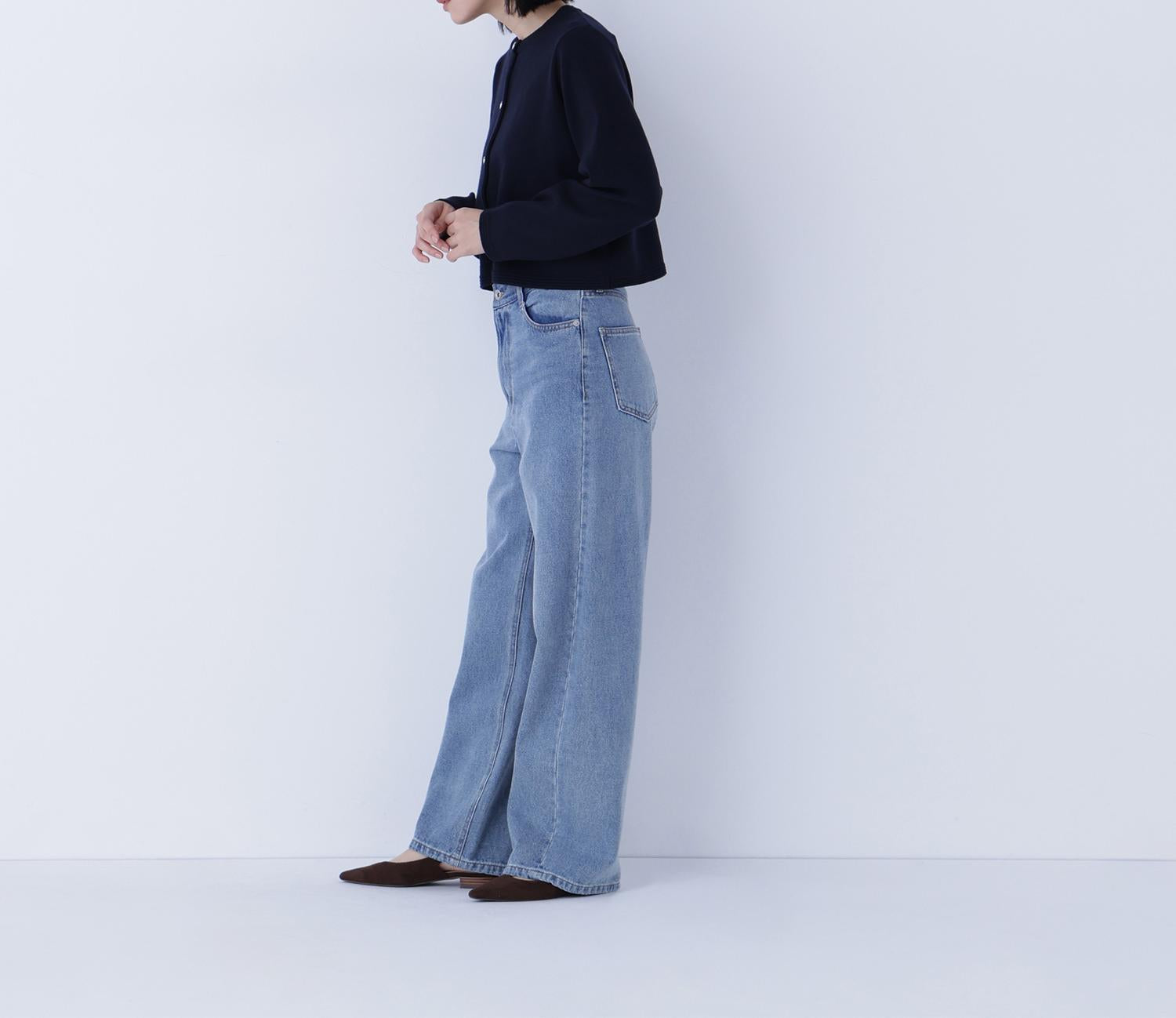 シルクブレンドカーディガン ネイビー