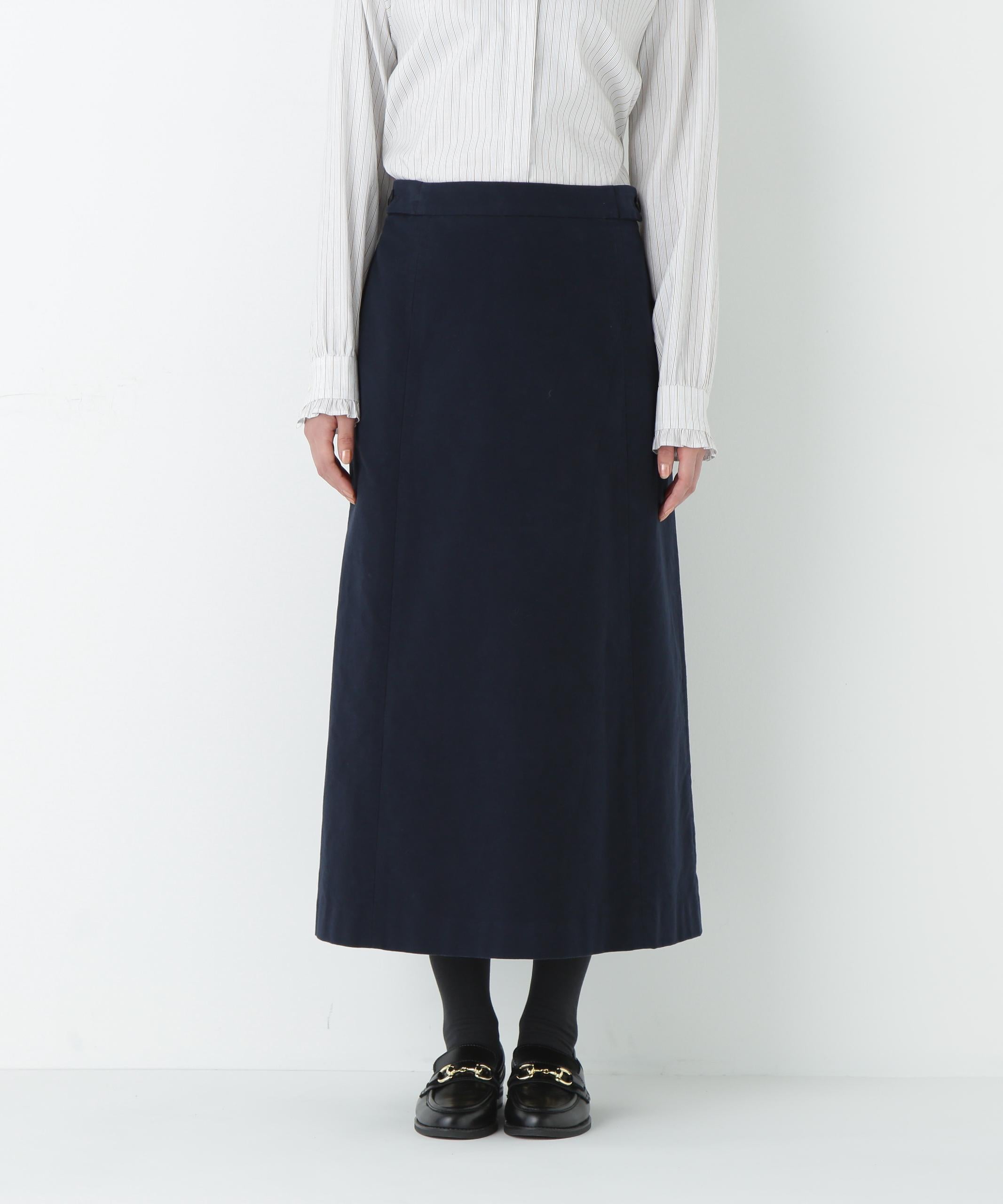 ライトモールスキンAラインスカート ネイビー