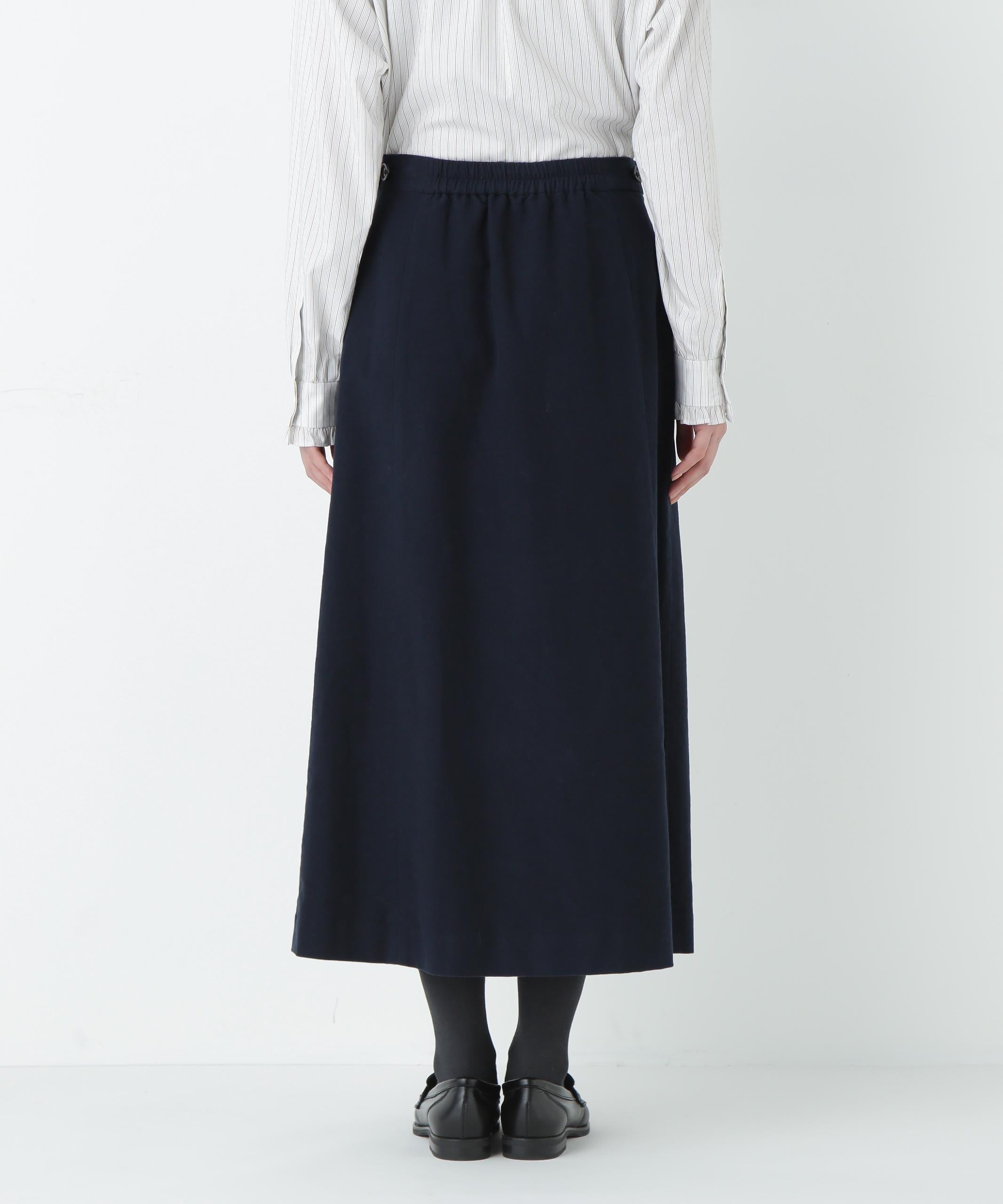 ライトモールスキンAラインスカート ネイビー