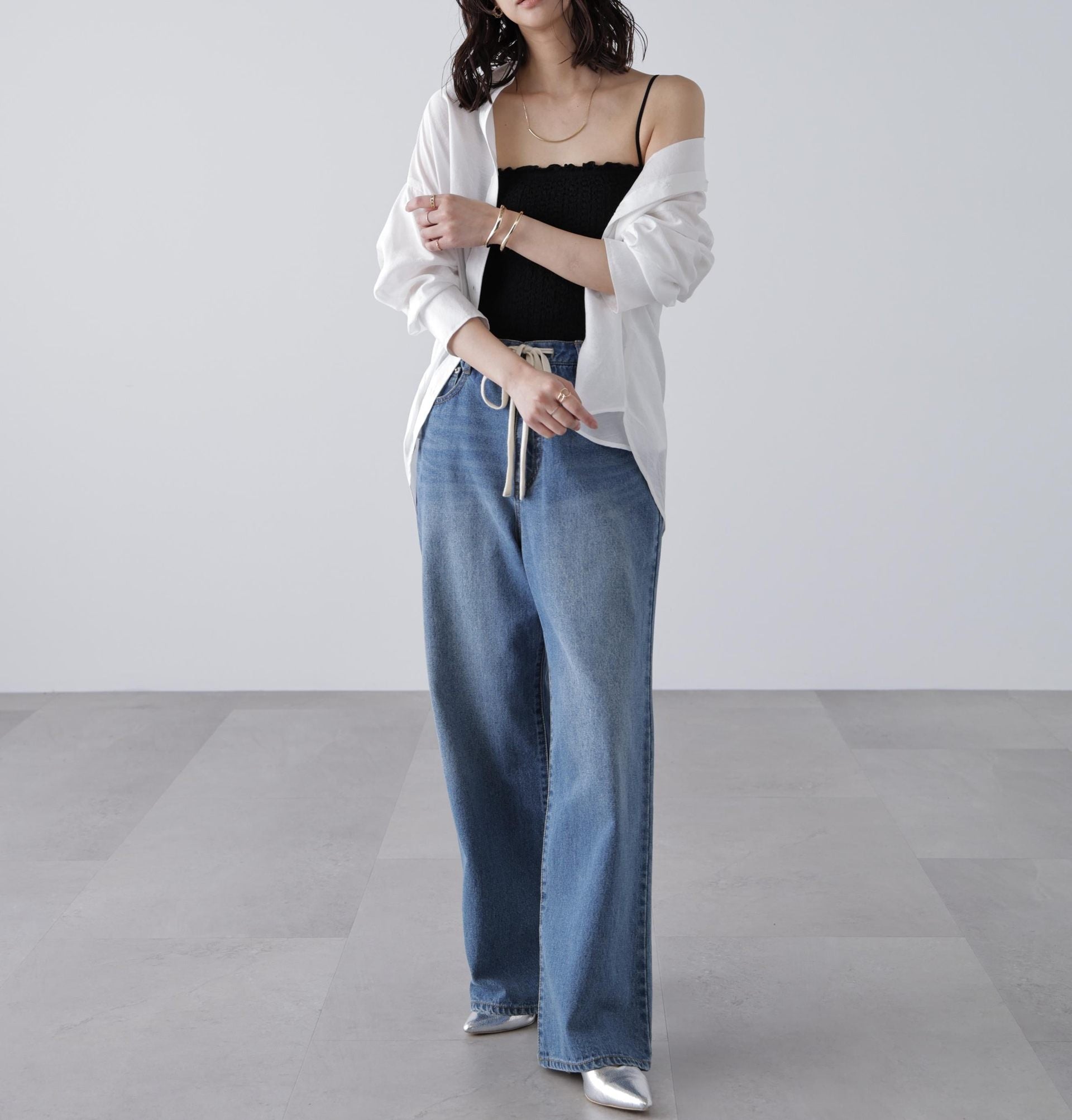 カップ付ぽこぽこキャミソール クロ