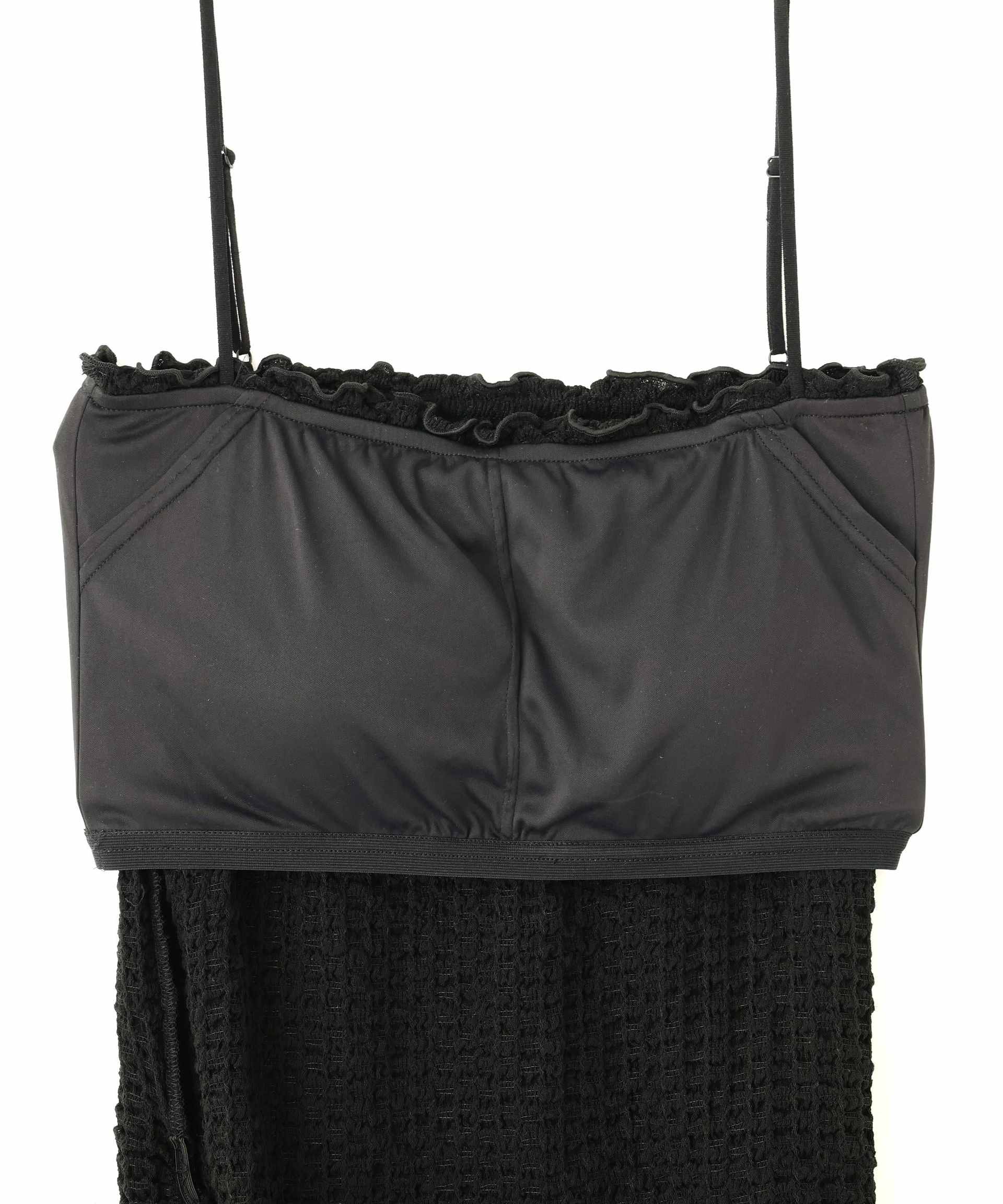 カップ付ぽこぽこキャミソール クロ