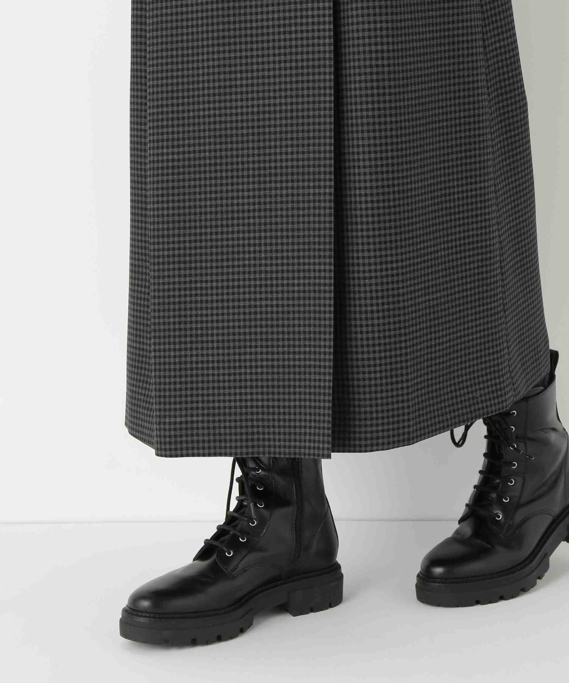 先染めチェックキルト風スカート グレーギンガムチェック3